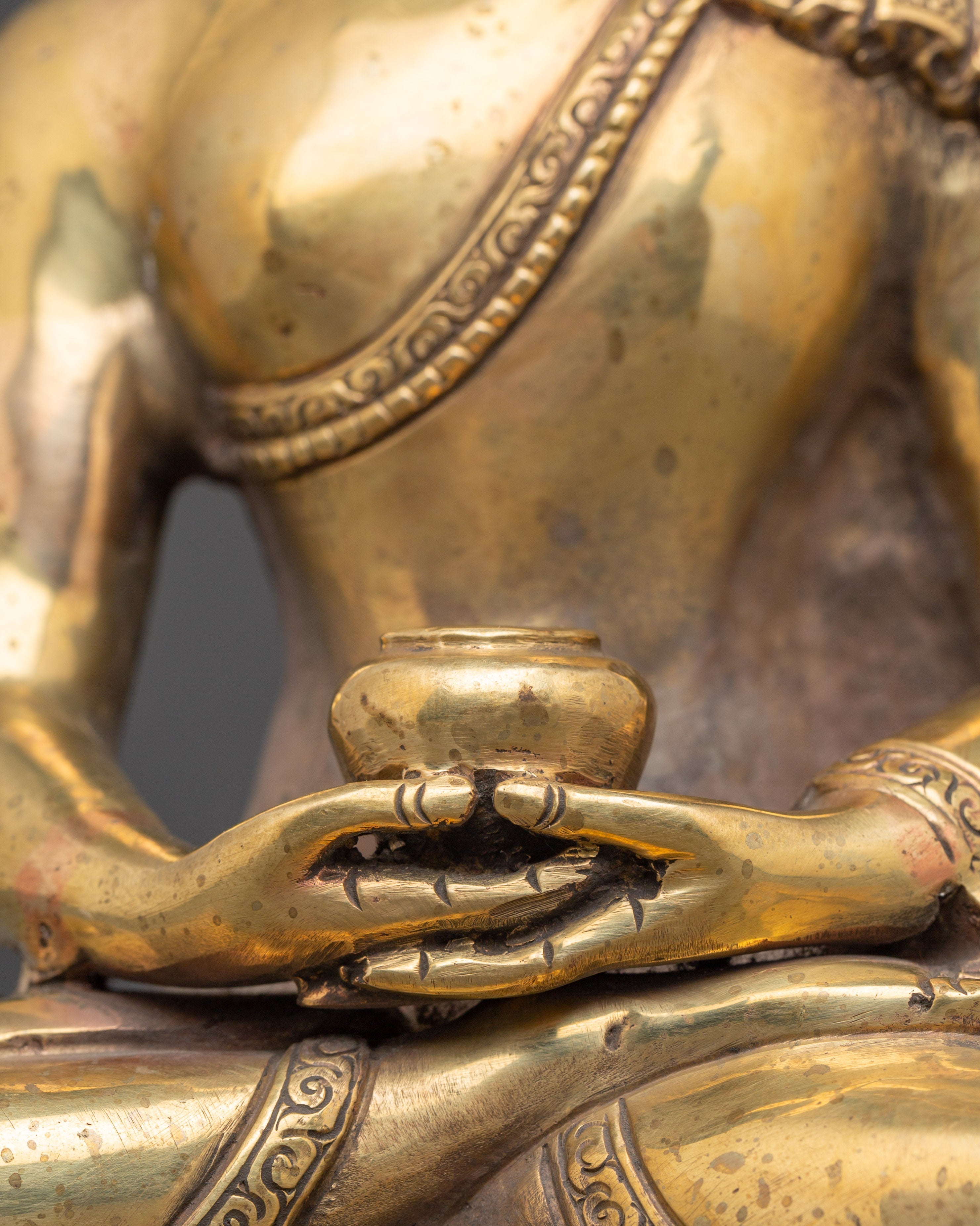Gold Plated Amitabha Statue | Buddhist Deity Figurine