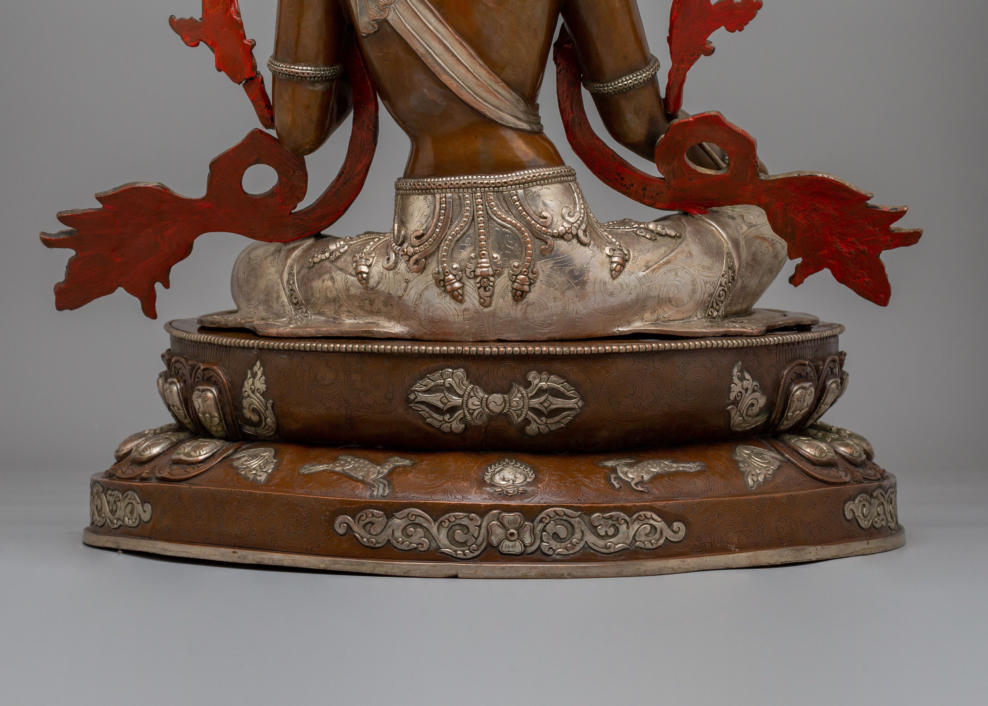 Sacred Compassion Green Tara Statue | Oxidized Copper Body