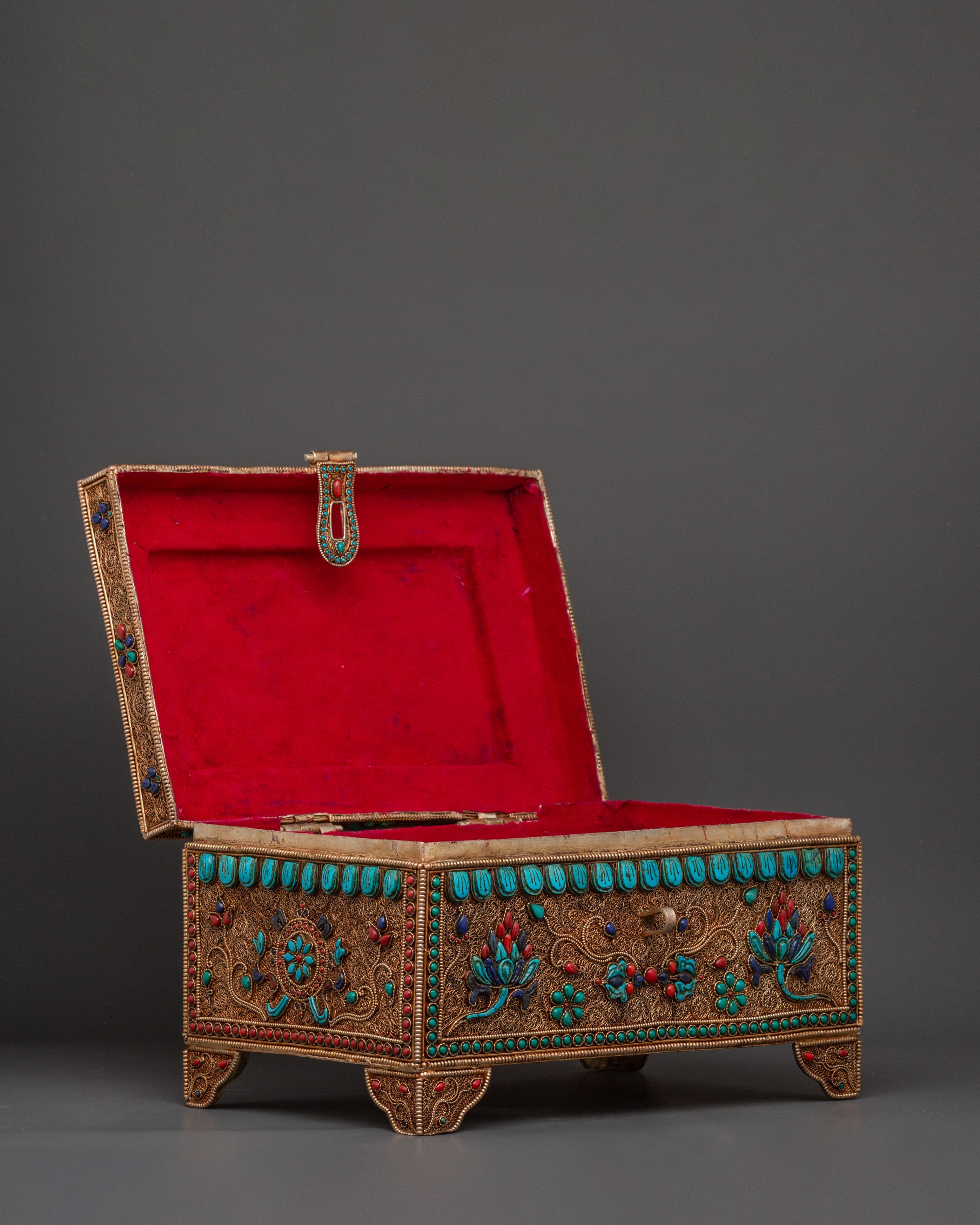 Handcrafted Sacred Tibetan Treasure Box | Spiritual Jewelry Holder, Boho Decor