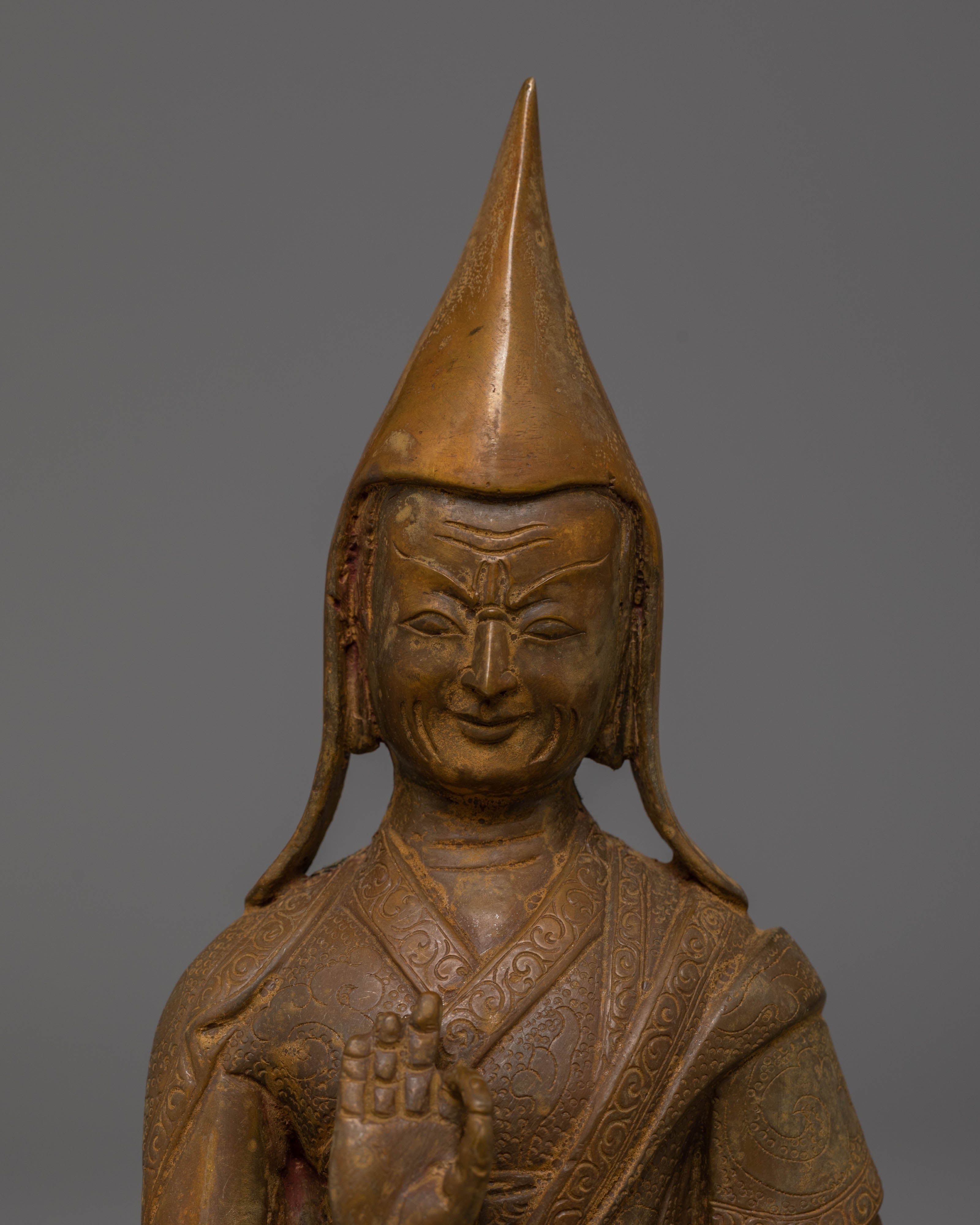 Sacred Tsongkhapa Je Statue Set | Tibetan Buddhist Figurines