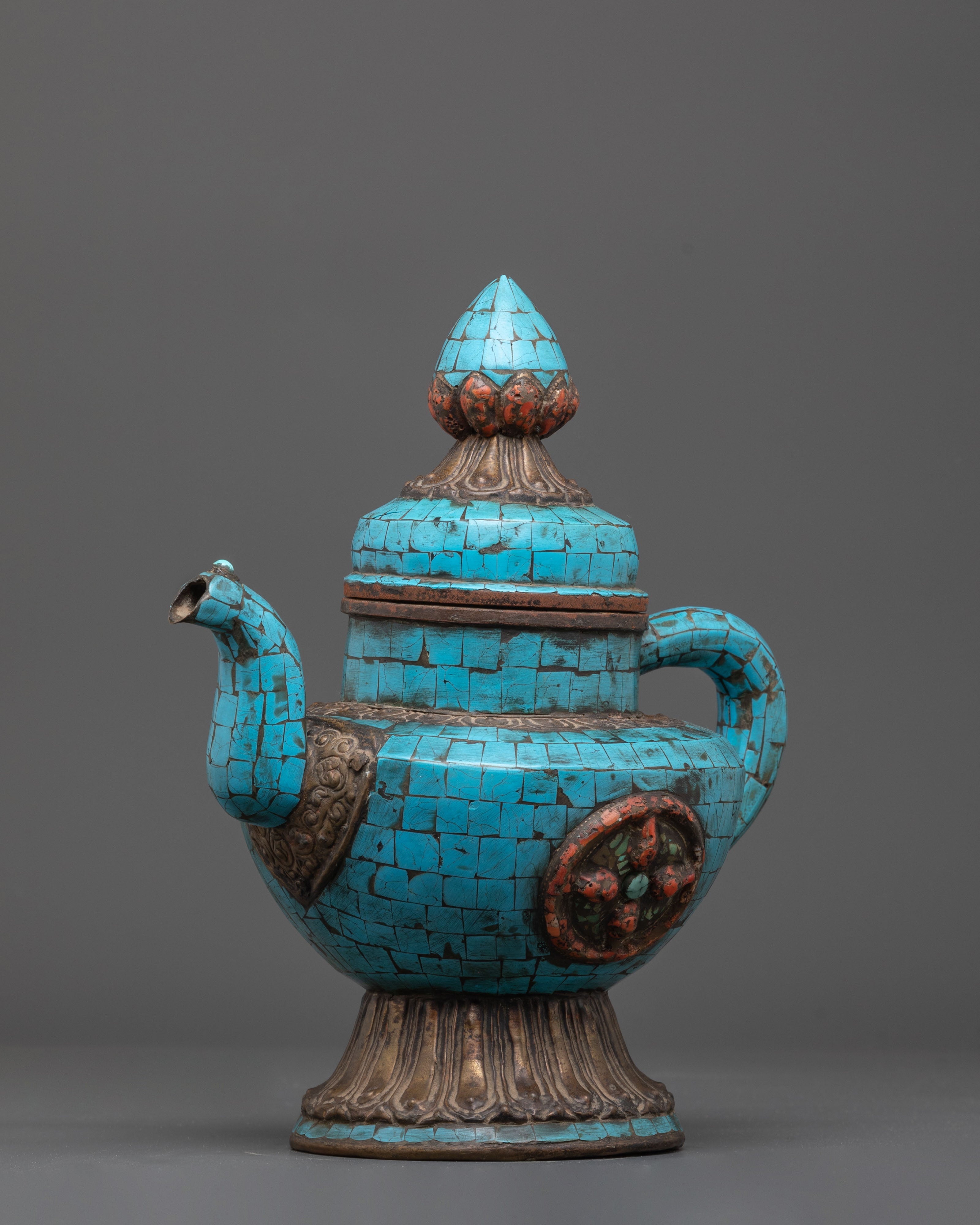 Tibetan Brass Tea Pot | Handcrafted Ritual Tea Pot