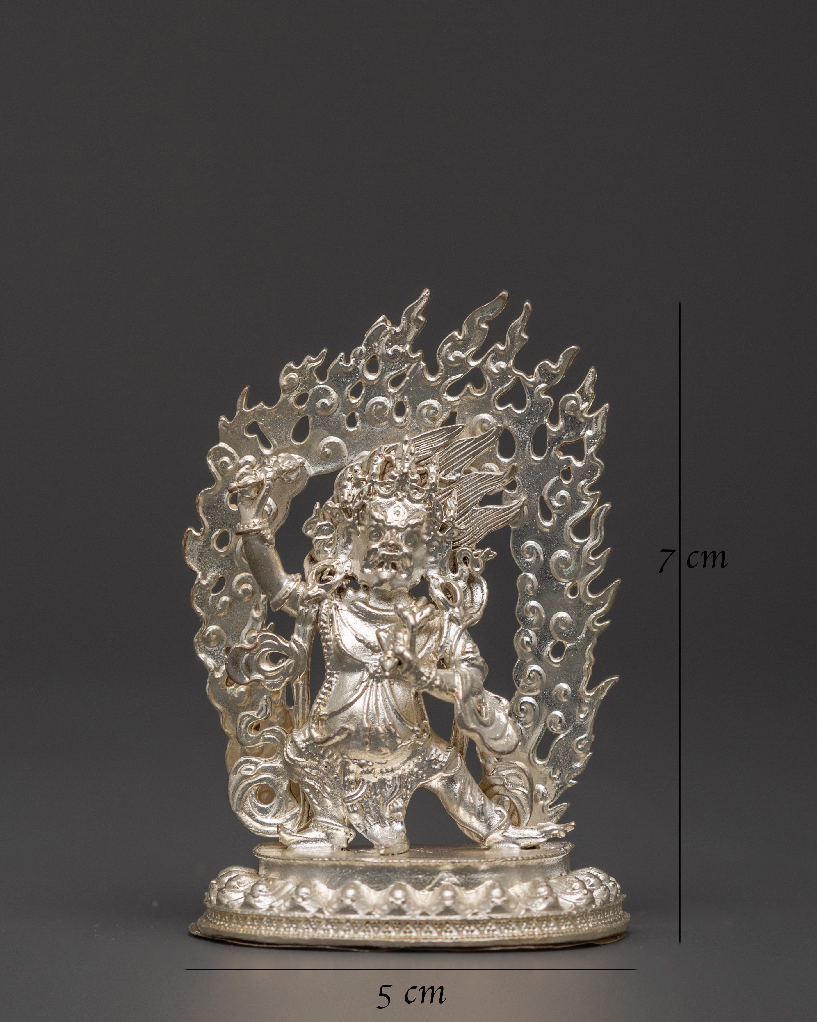 Vajrapani Silver Plated Statue | Tibetan Buddhist Protector