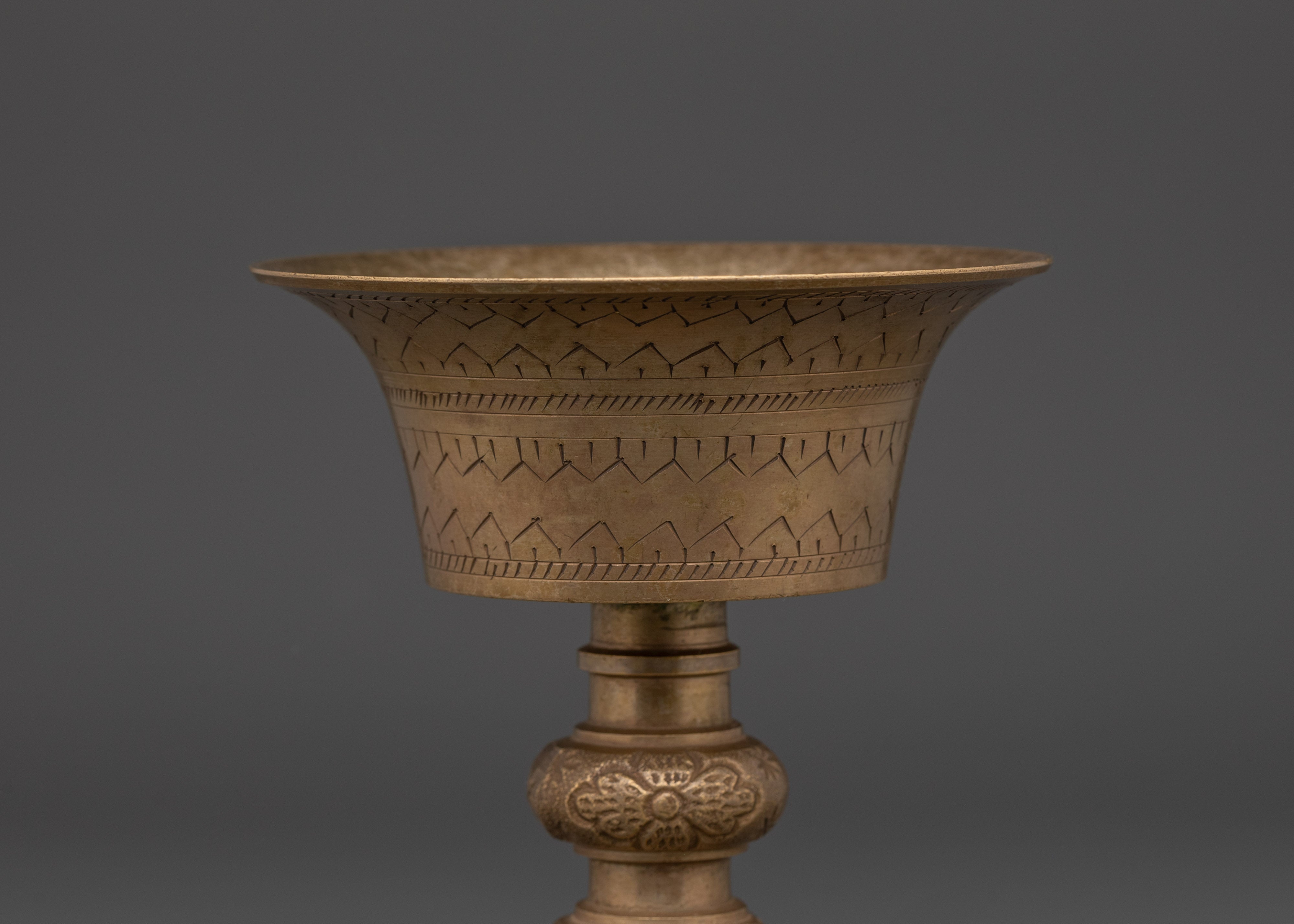 Spiritual Brass Butter Lamp | Tibetan Ritual Light Offering