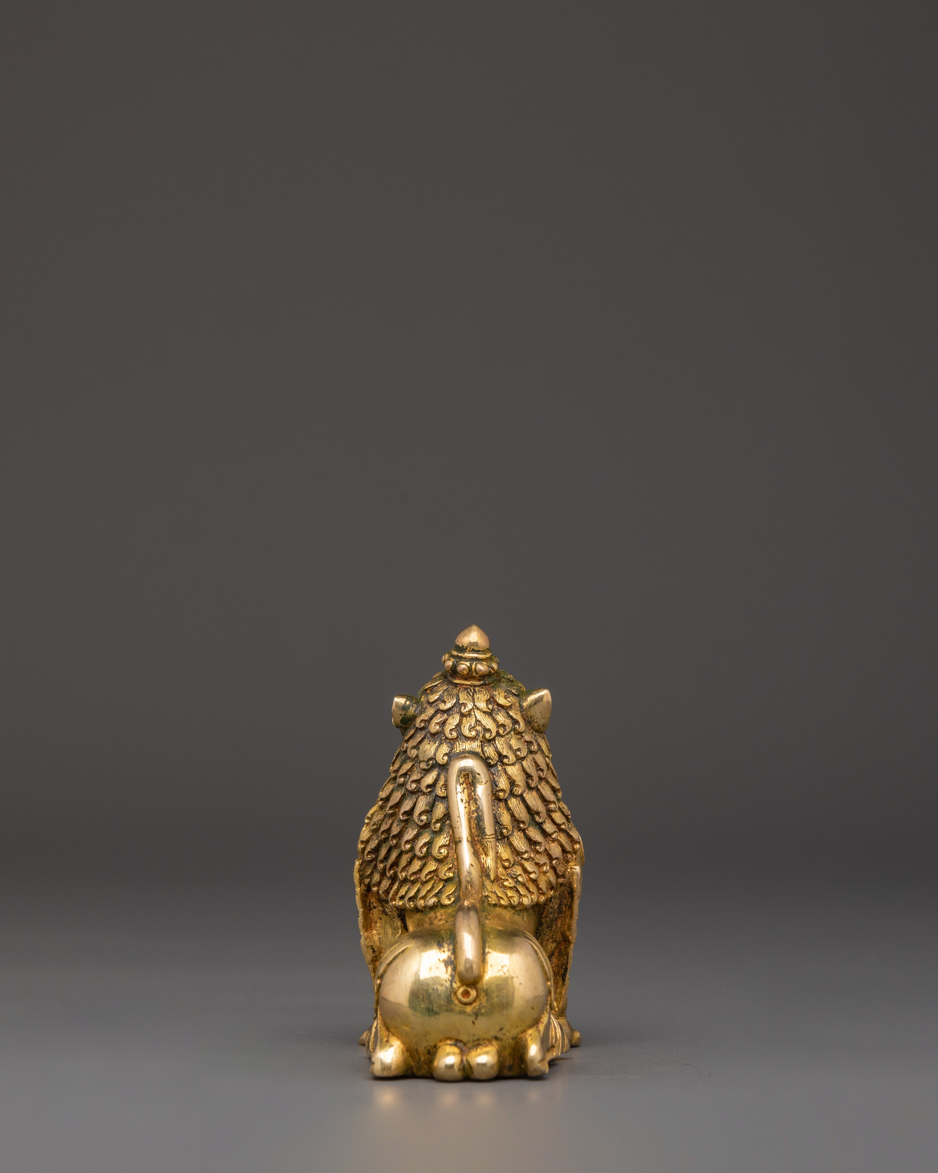 Handmade Lion Set Sculpture | Copper & Gold Plated Protective Decor