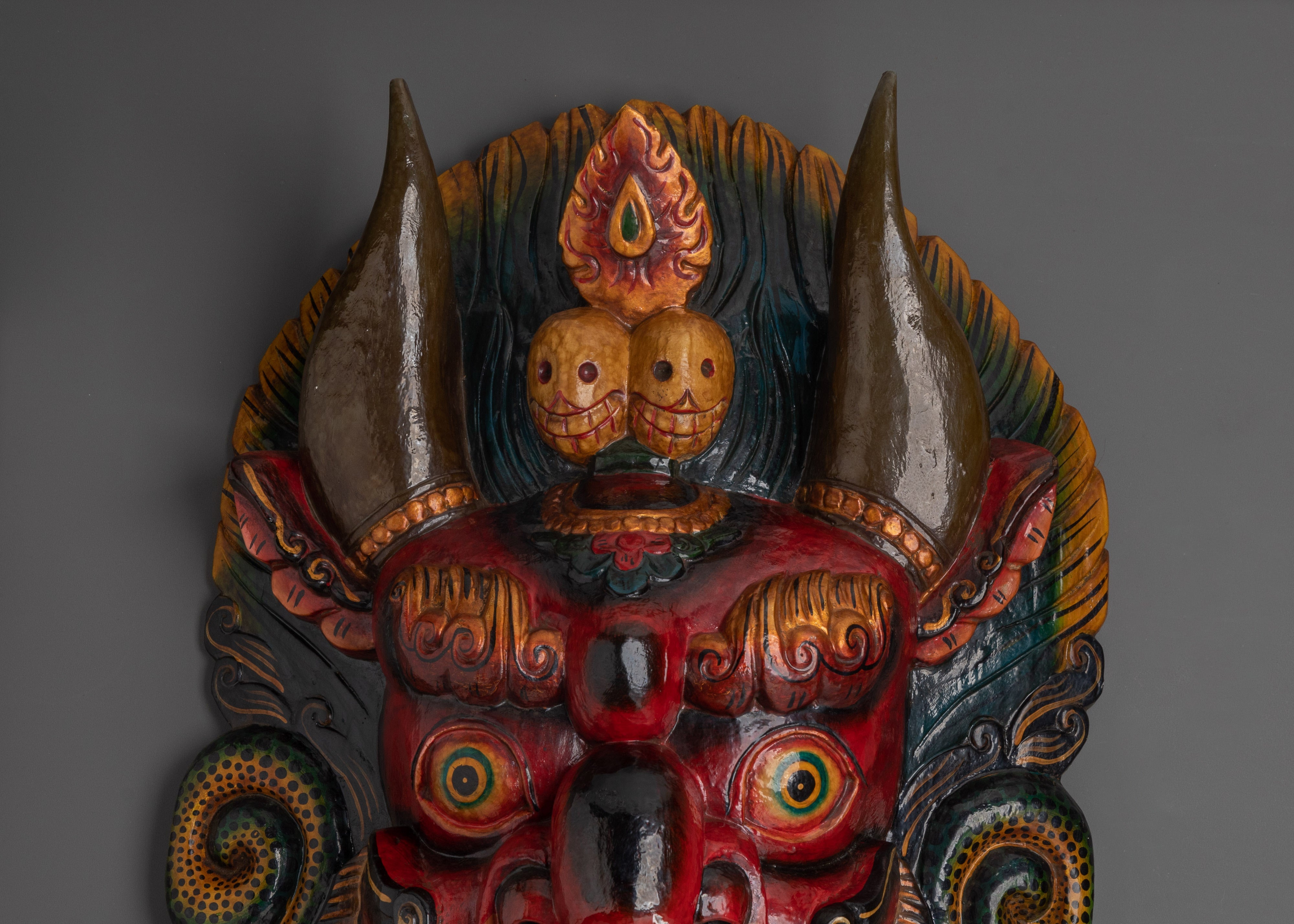 Traditional Mask | Colorful Spiritual Sculpture