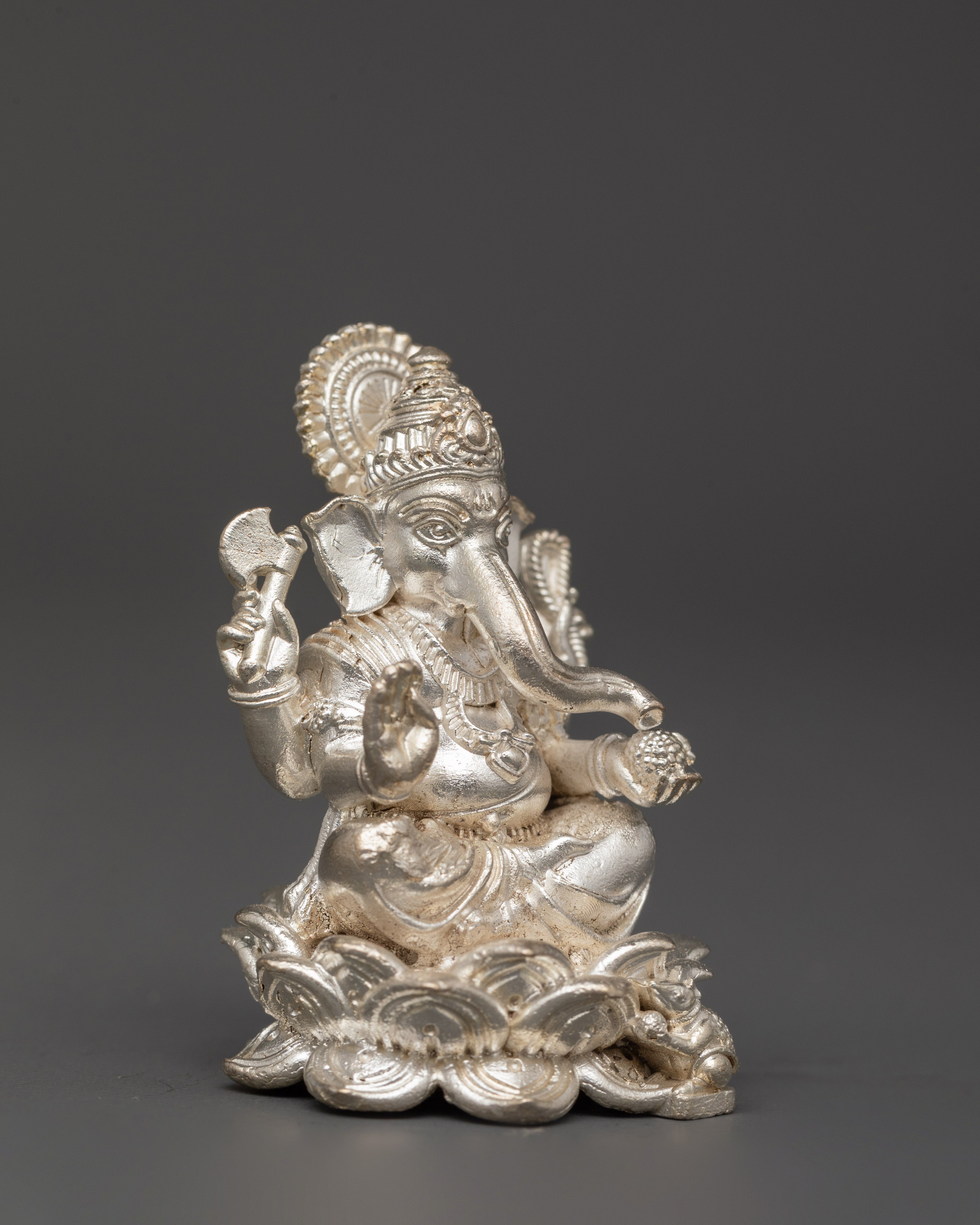 Lord Ganesha Silver Plated Statue | Blessings and Abundance Decor