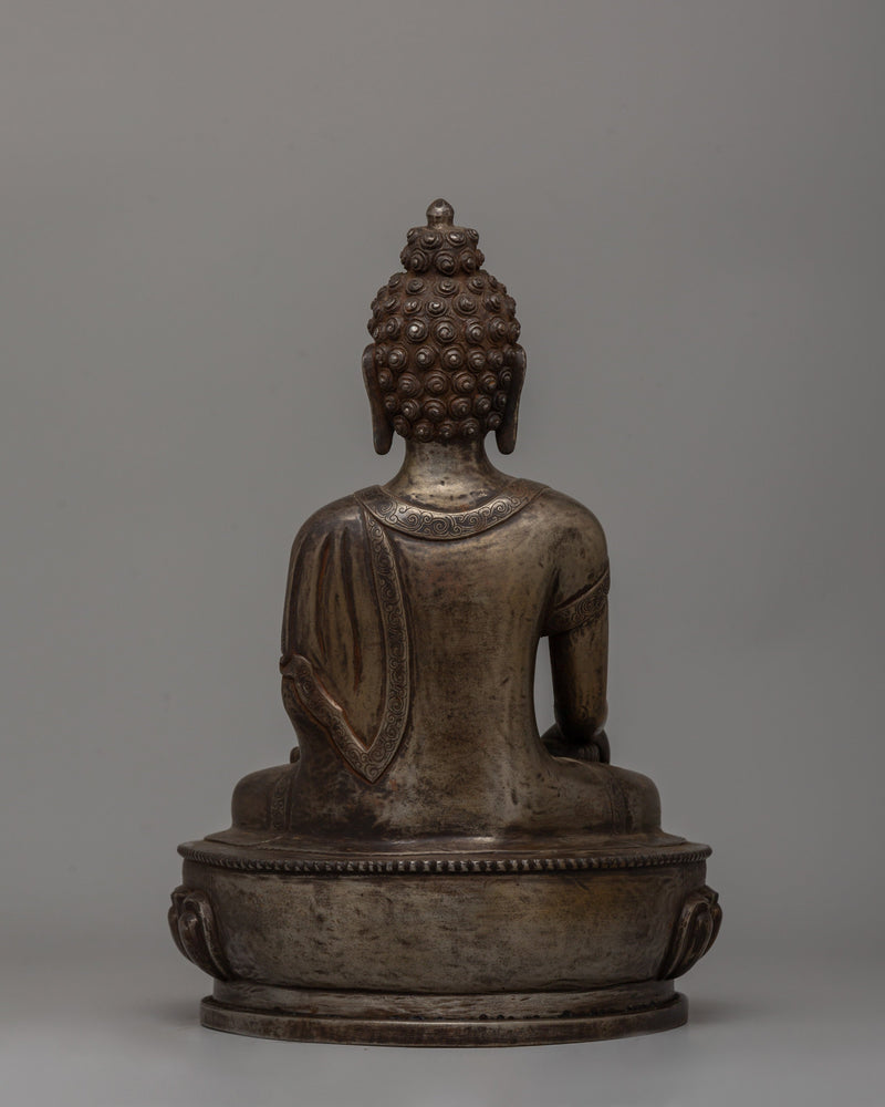 Iron Shakyamuni Buddha Statue | Traditional Buddhist Sculpture for Spiritual Practices