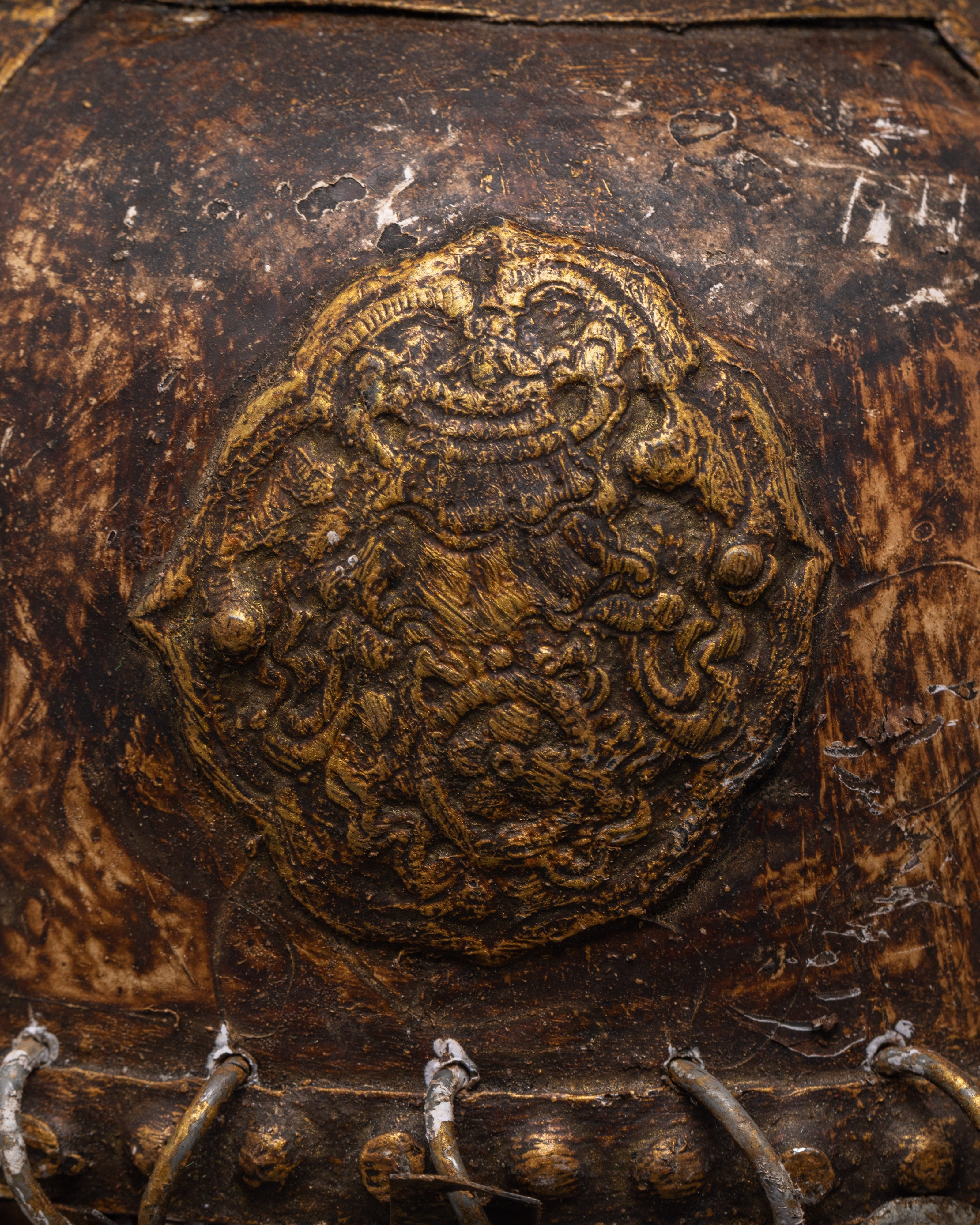 Tibetan Ritual Crown | Handcrafted Iron and Acrylic Ceremonial Headdress