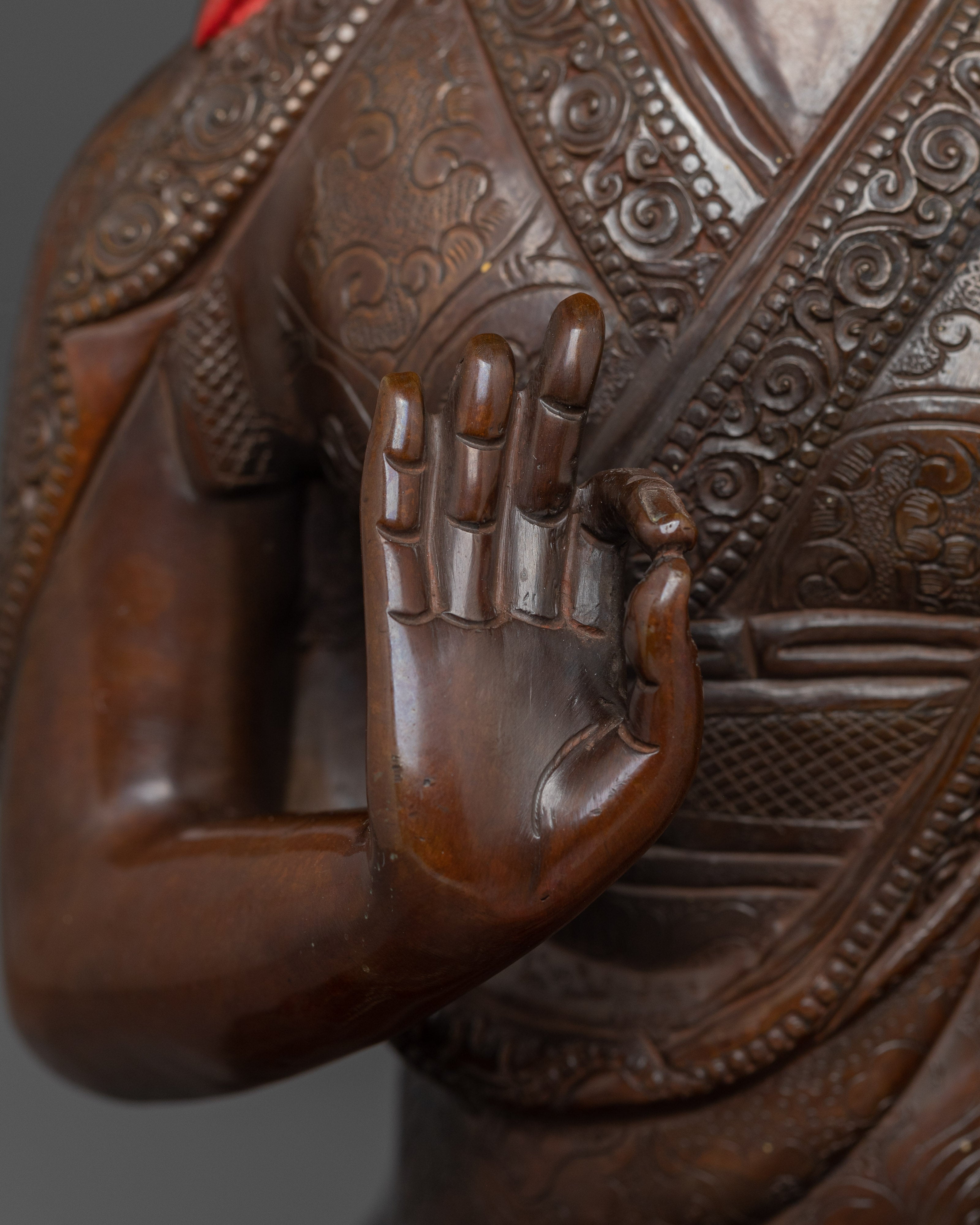 Oxidized Tsongkhapa Set Statue | Himalayan Handcrafted Sculpture