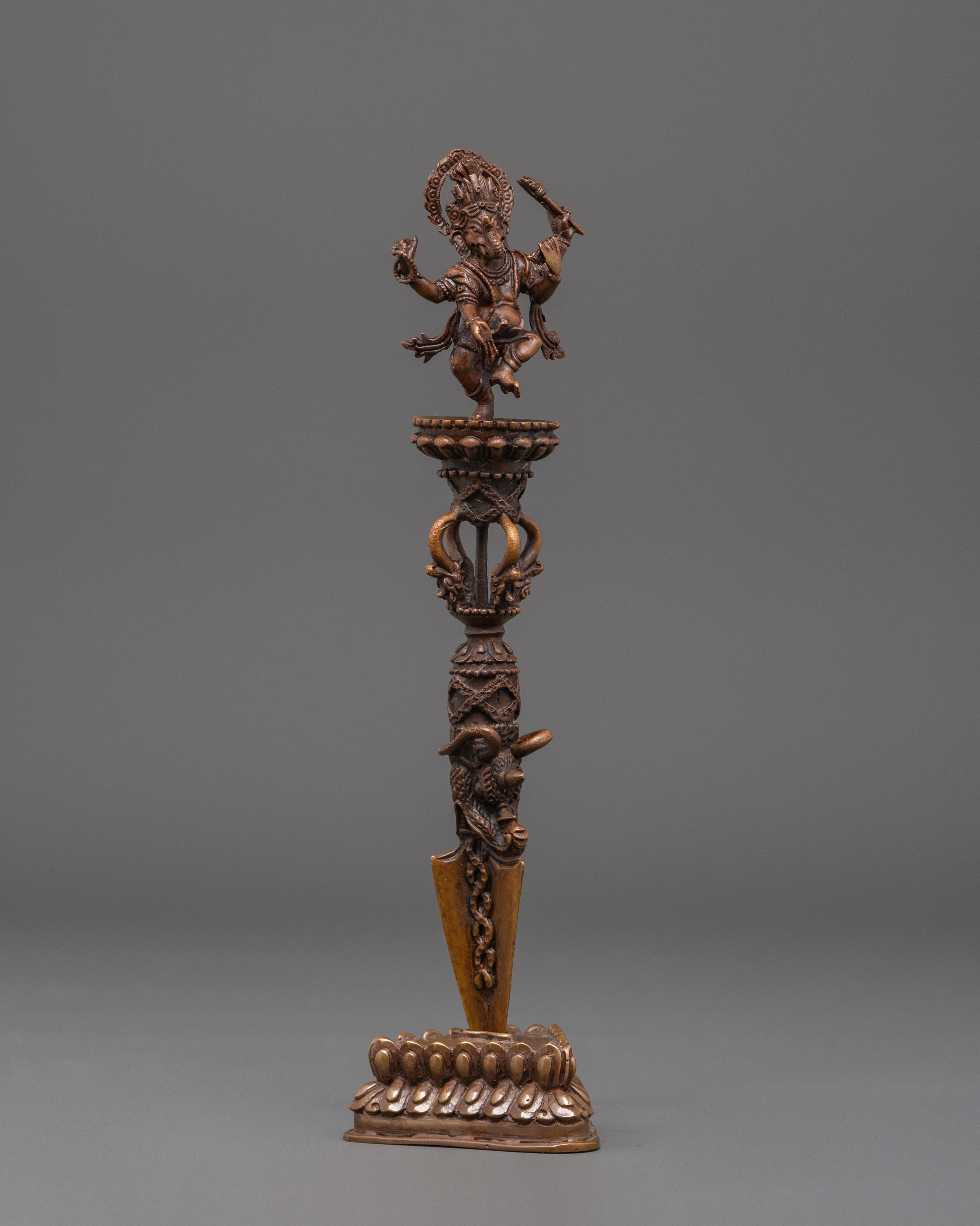 Sacred Tibetan Phurba with Ganesha | Handcrafted Ritual Dagger for Spiritual Protection