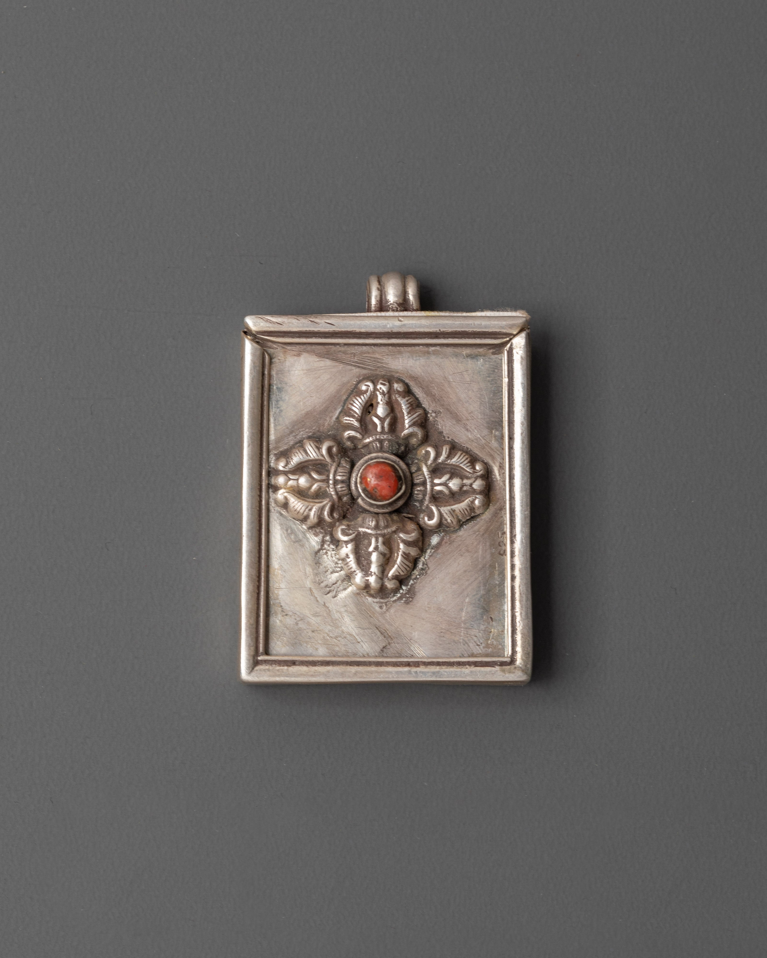 Sacred Tibetan Buddhist Deity Locket | Silver with Thangka Amulet