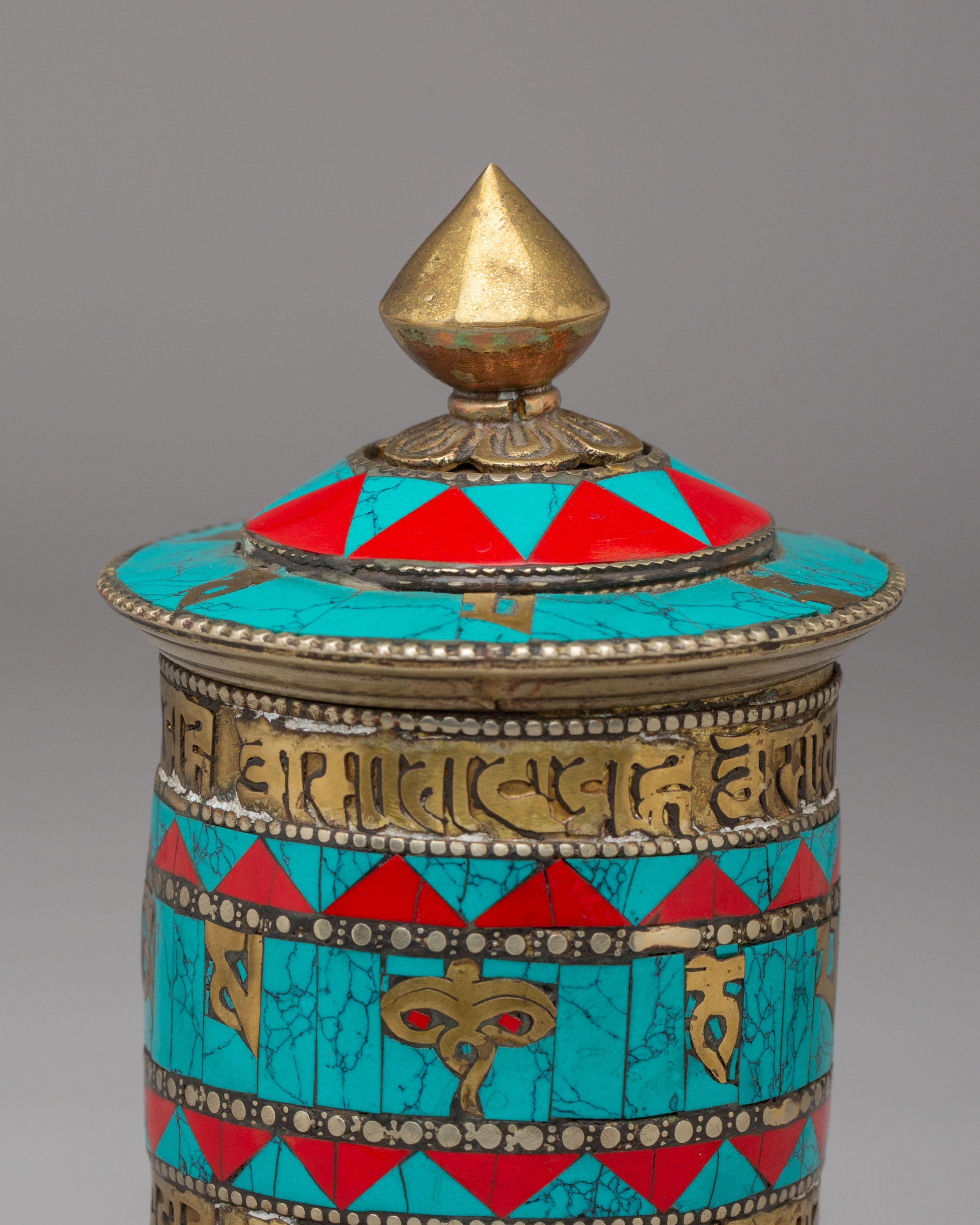 Tibetan Prayer Wheel with Mantras | Handcrafted Copper Mantra Wheel