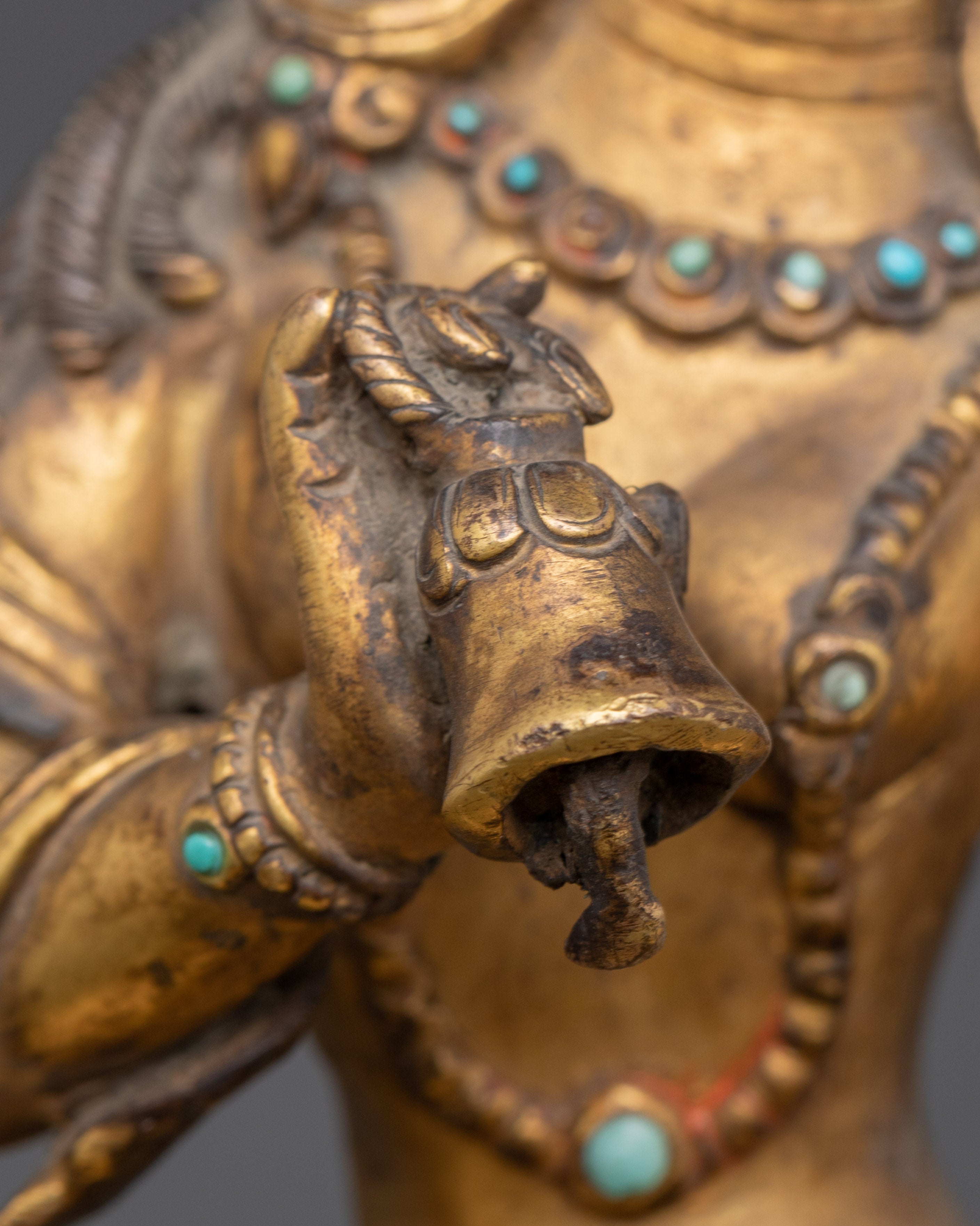 Antique Gold Marichi Statue | Gold-Plated Copper Deity