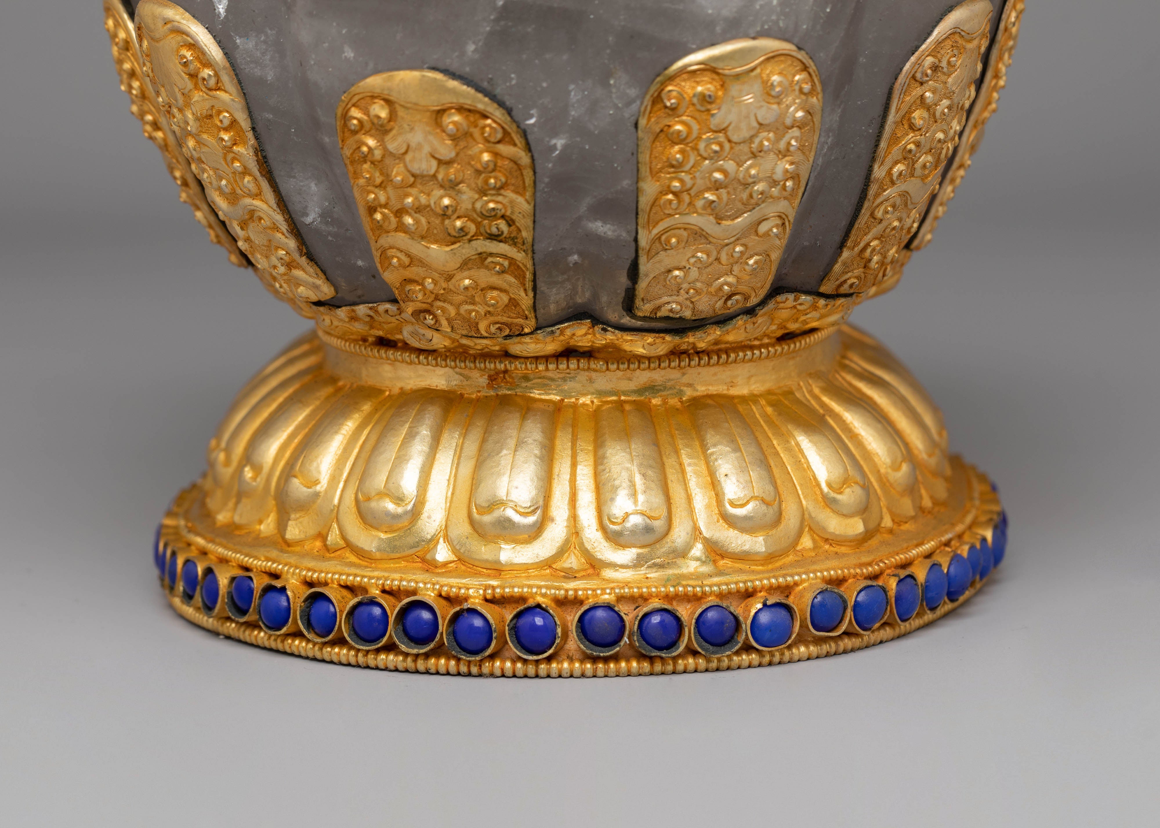 Electro Gold Plated Rice Pot for Offering | Tibetan Buddhist Ritual Tool