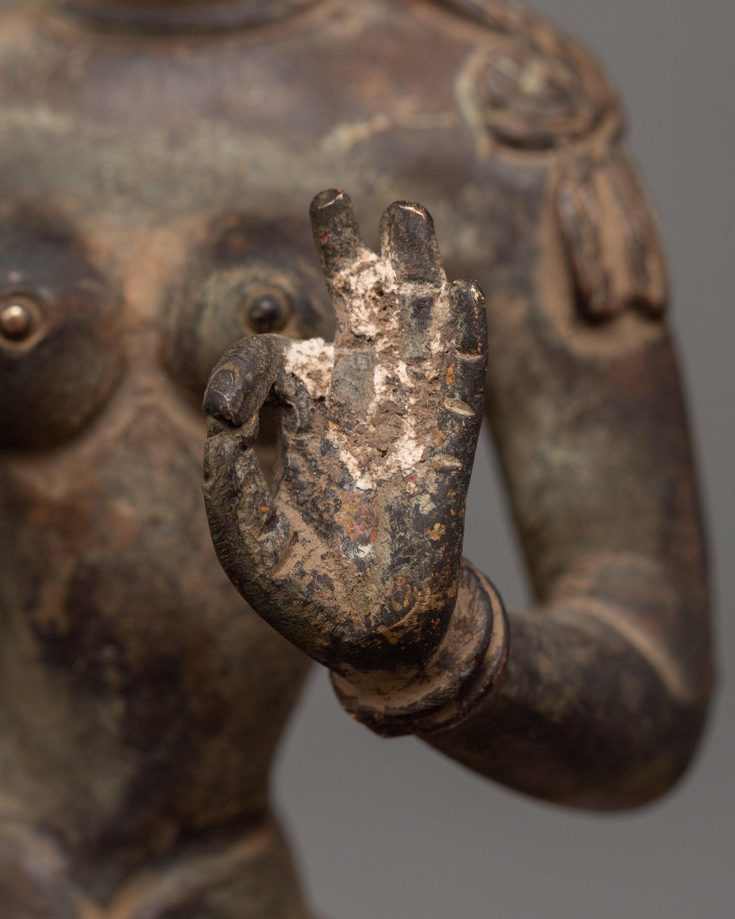 Green Tara Statue in Antique Copper Finish | Tibetan Goddess of Compassion & Protection