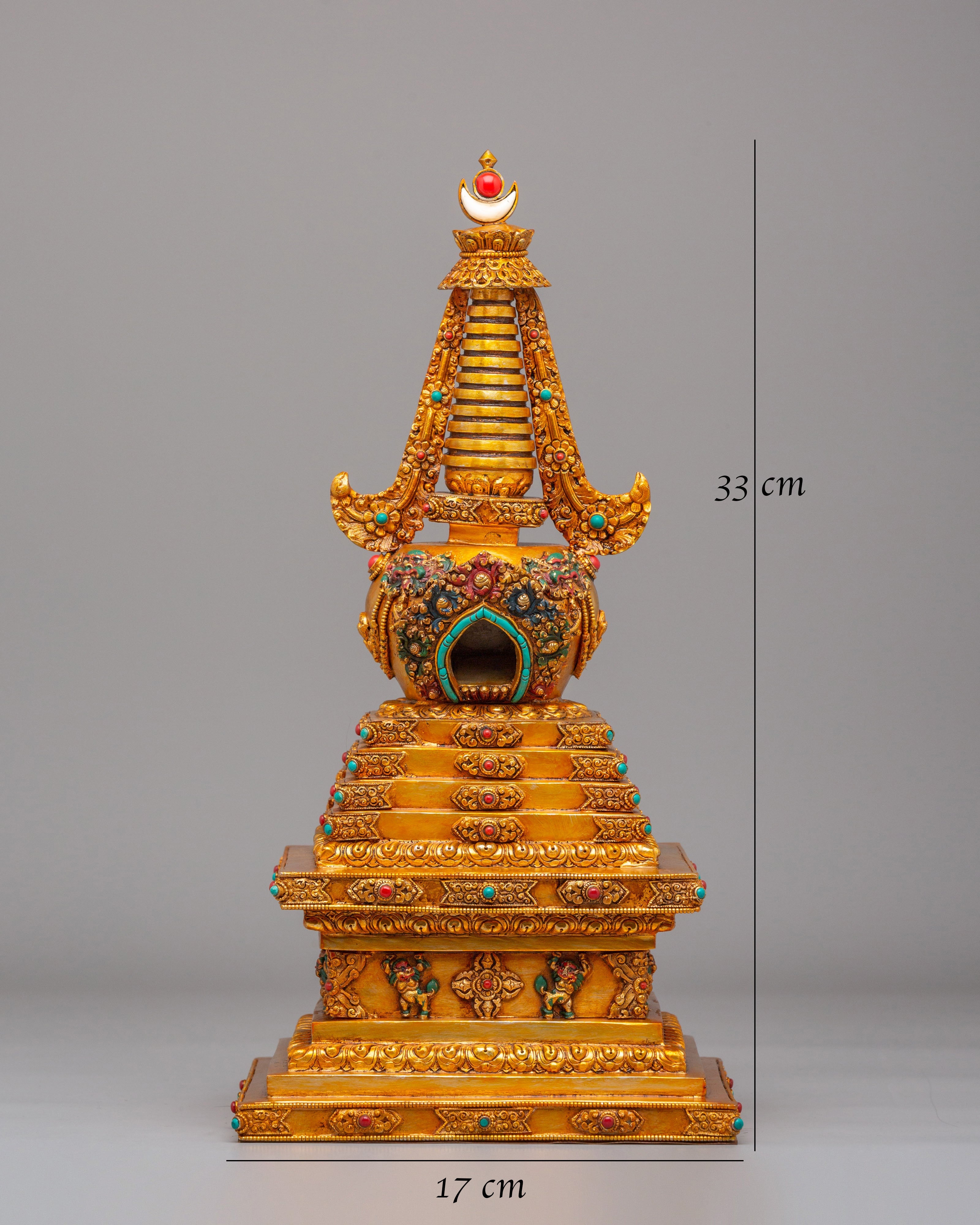 Tibetan Altar Enlightenment Chorten | Handcrafted Buddhist Decor