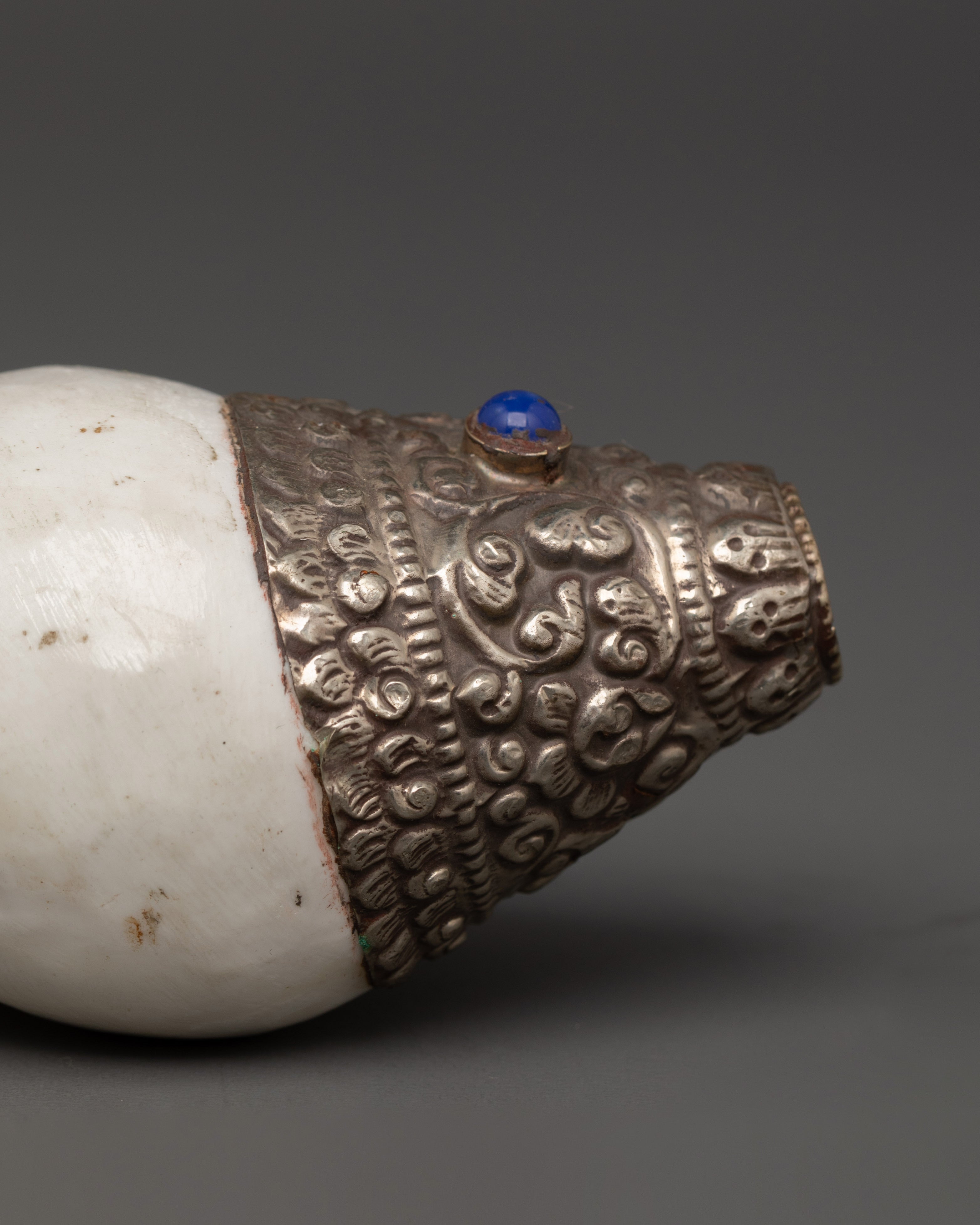 Tibetan Ritual Conch Shell | Handcrafted Buddhist Ritual Sacred Instrument