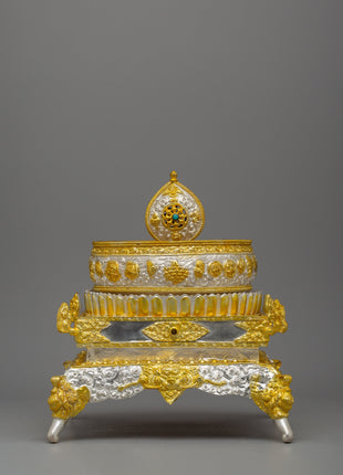 Mandala Tibetan Set | Gold & Silver Plated Copper Offering