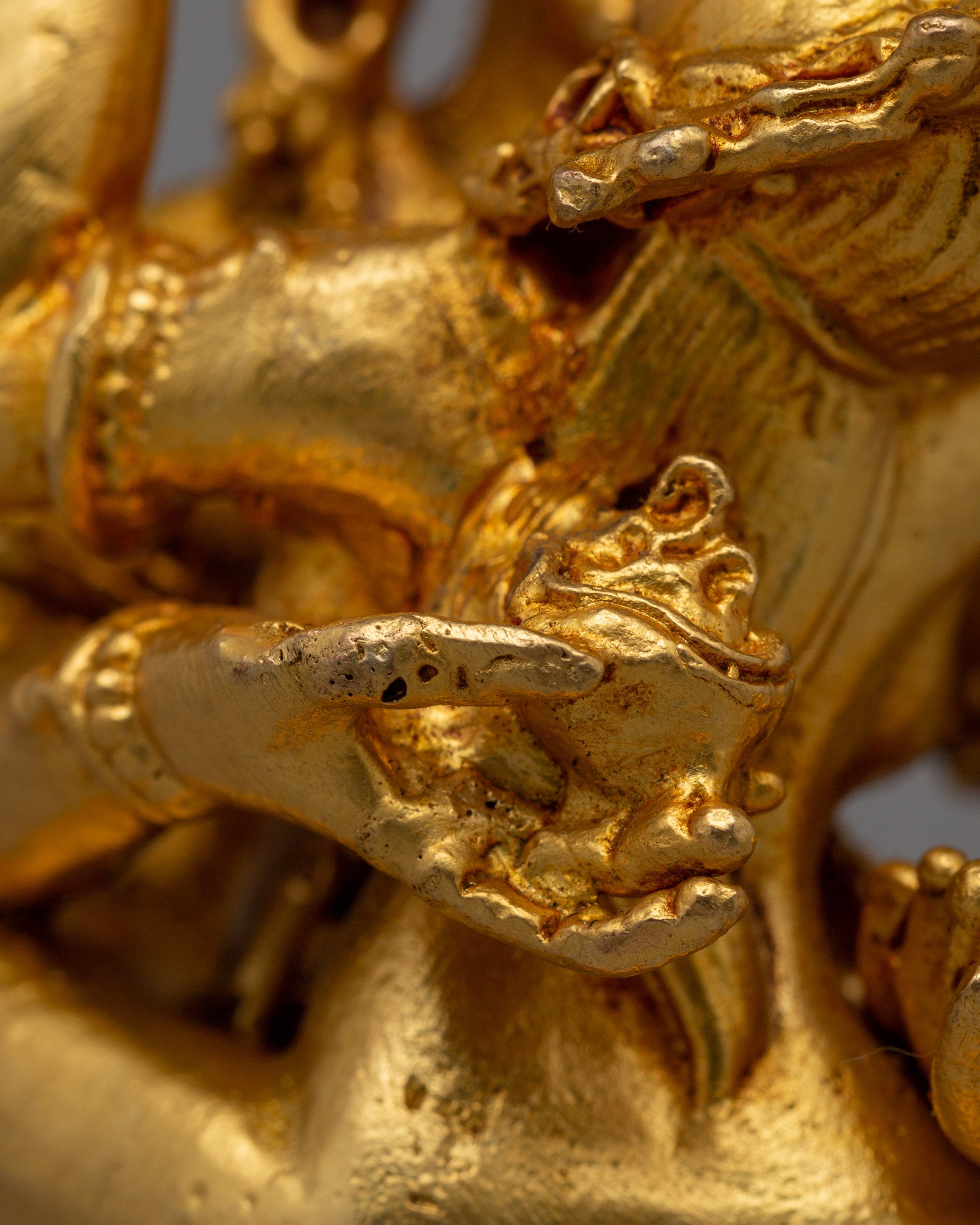 Black Dzambhala with Consort statue |  Buddhist Prosperity Sculpture