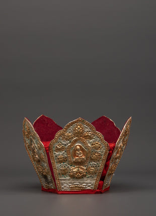 Set of 5 Dhyani Buddha Statues with Five-Point Crowns | Handcrafted Copper Figures