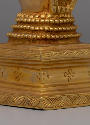 Gold-Plated Copper Stupa Chaitya | A Symbol of Spiritual Enlightenment