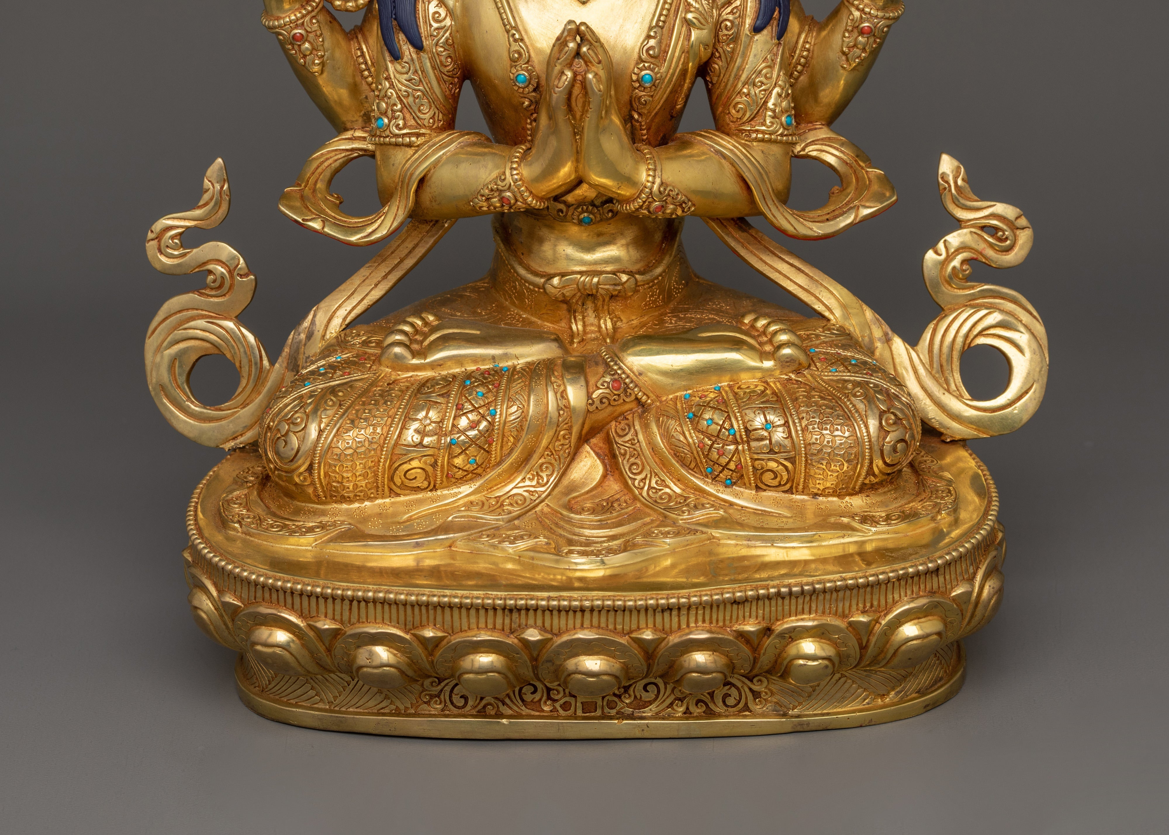 Handmade Sculpture of Four Armed Chenrezig | Bodhisattva of Infinite Compassion