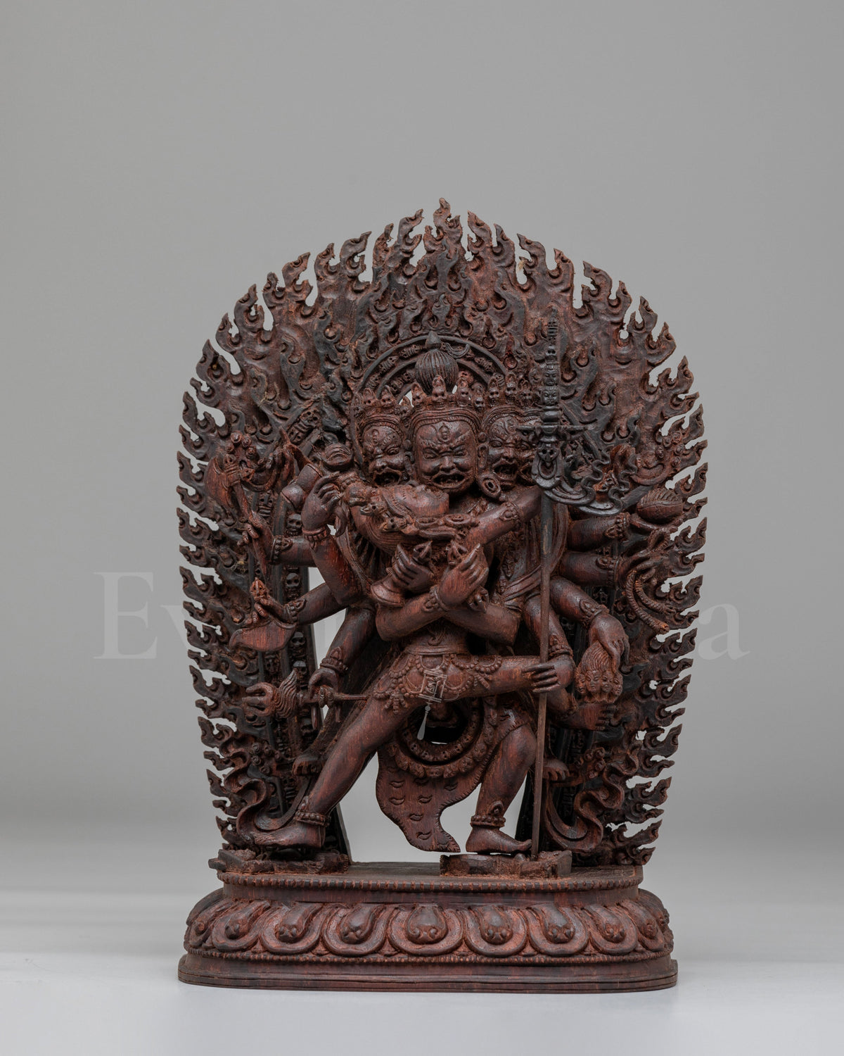 Traditional Chakrasamvara Sculpture | Handcrafted Wooden Artwork