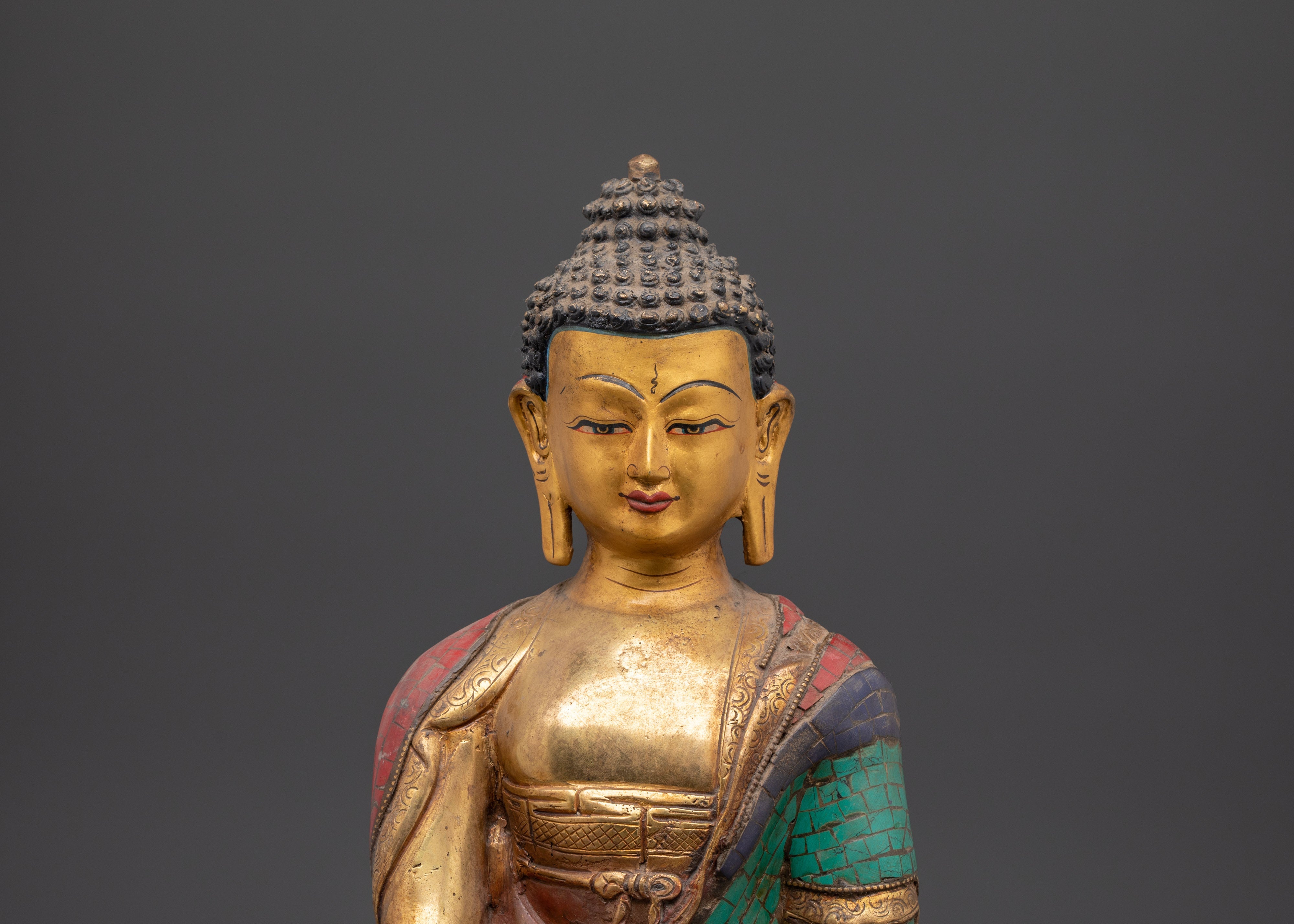 Shakyamuni Buddha Meditation Copper Statue | Figurine for Altar Spaces and Shrine Decor