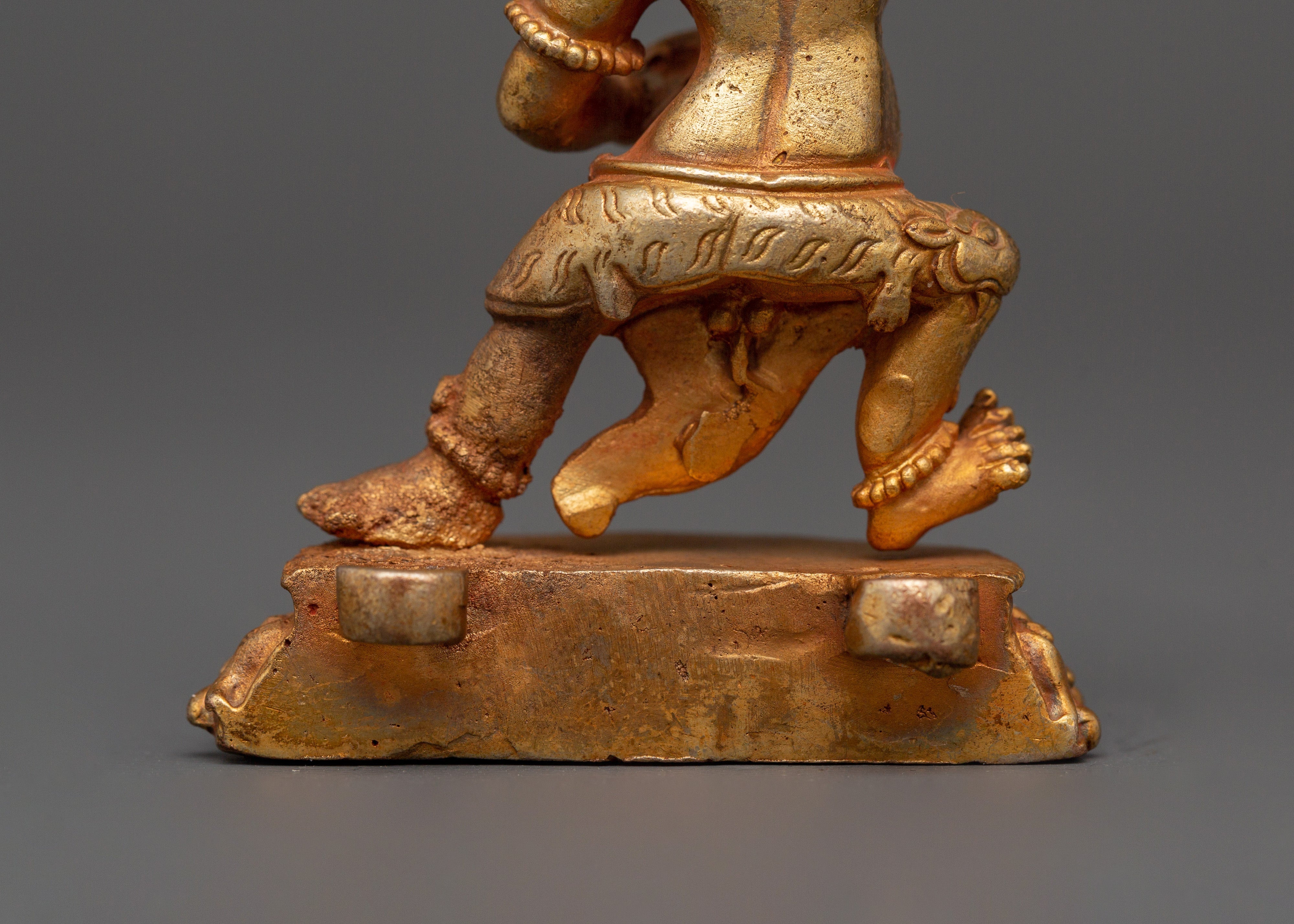 Black Manjushri Statue Gold-Plated Copper Statue | Wrathful Manjushri for Altar Decor