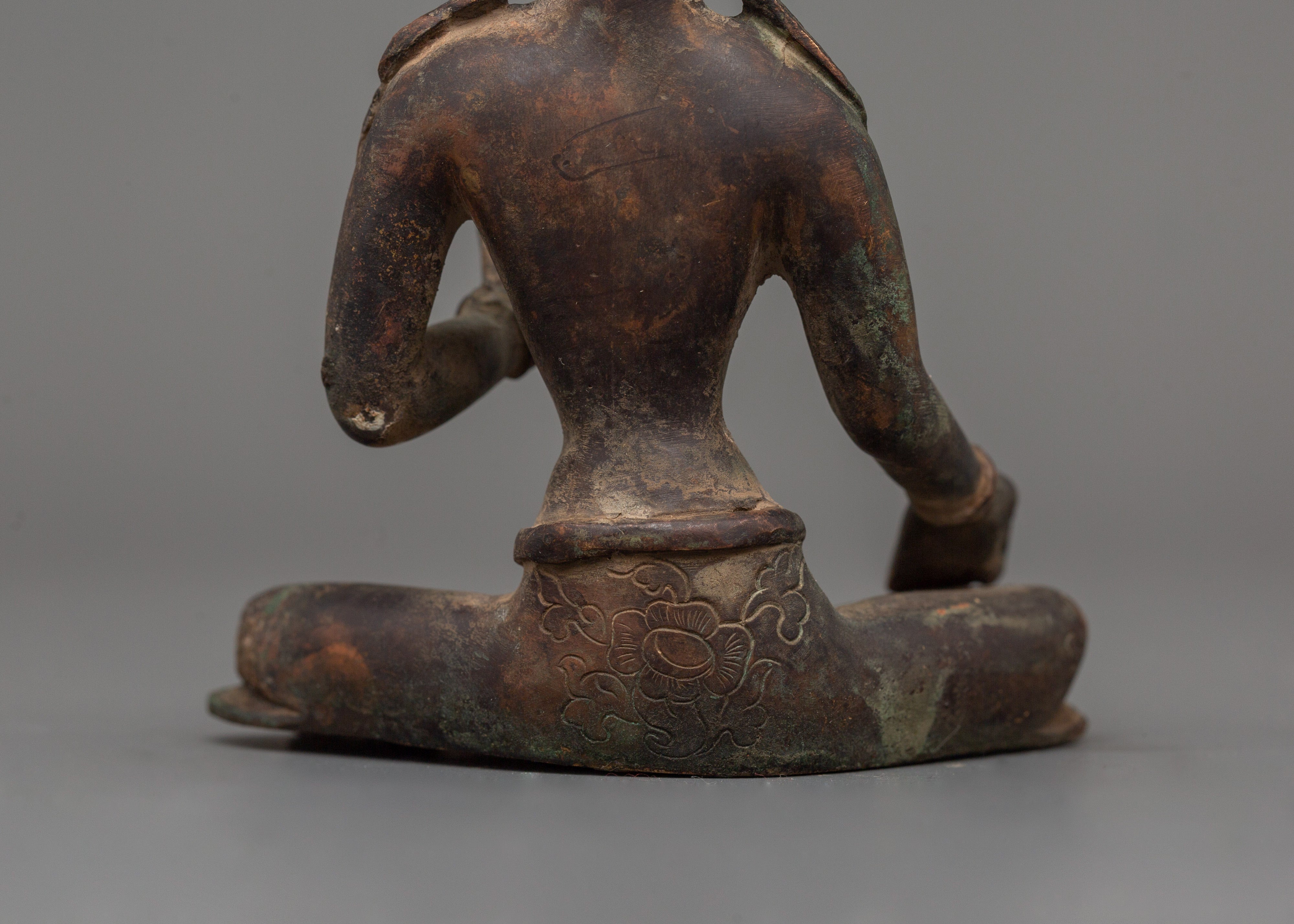 Green Tara Statue in Antique Copper Finish | Tibetan Goddess of Compassion & Protection