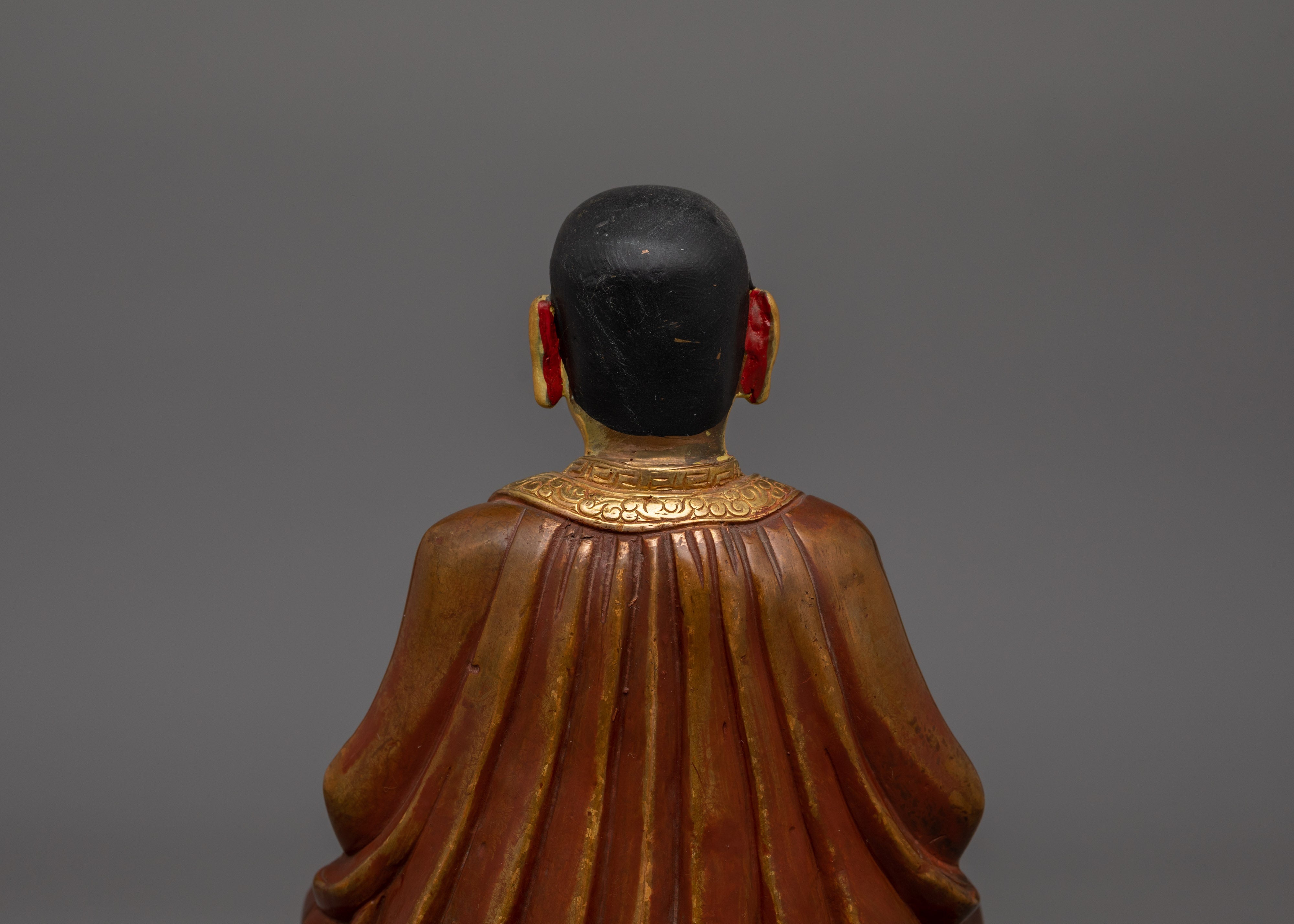 24K Gold Gilded Marpha Statue | Tibetan Wisdom Deity