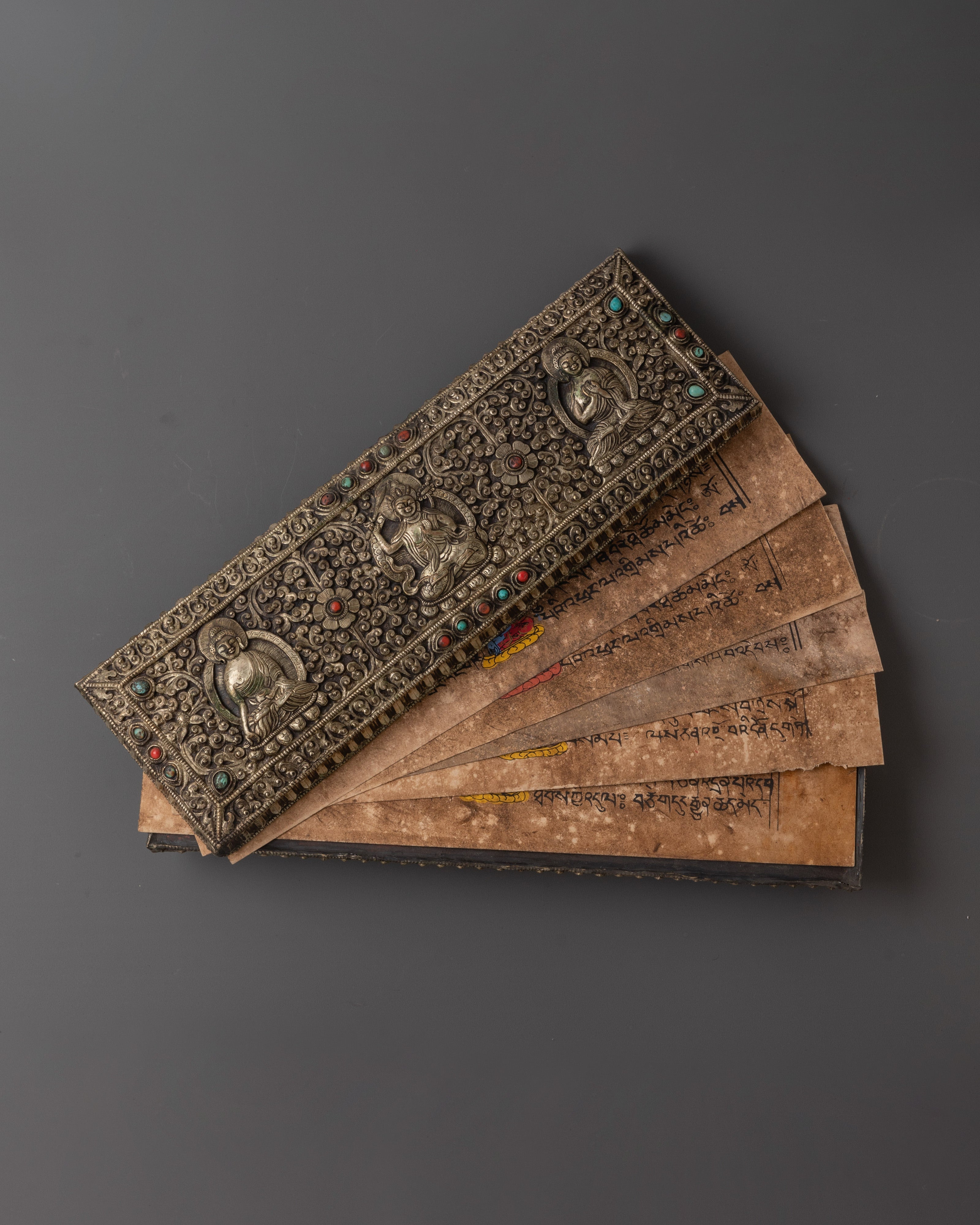 Silver Plated Prayer Book with Coral Inlay