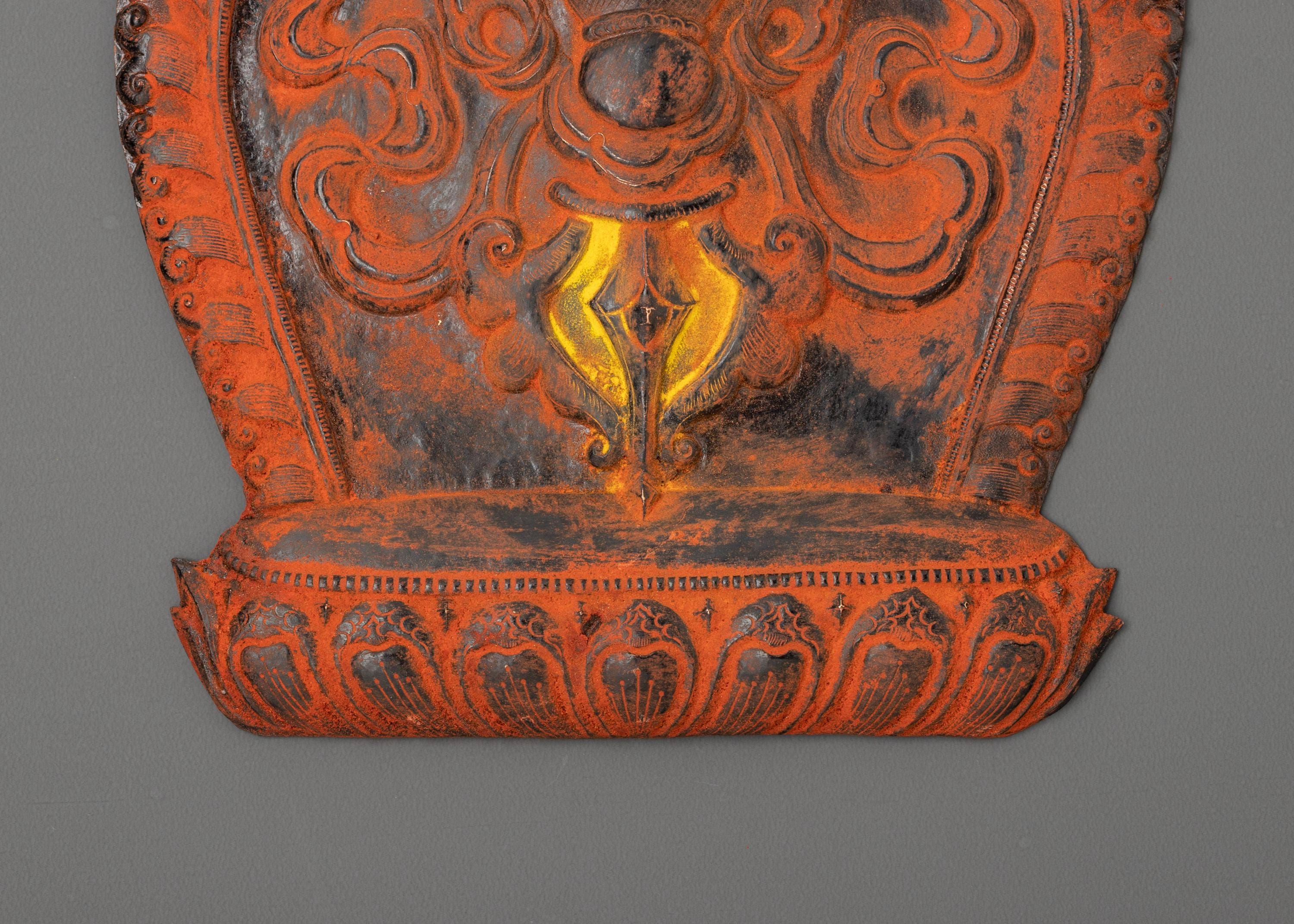 Wall Hanging with Vajra Carved Art | Powerful Symbol of Spiritual Strength