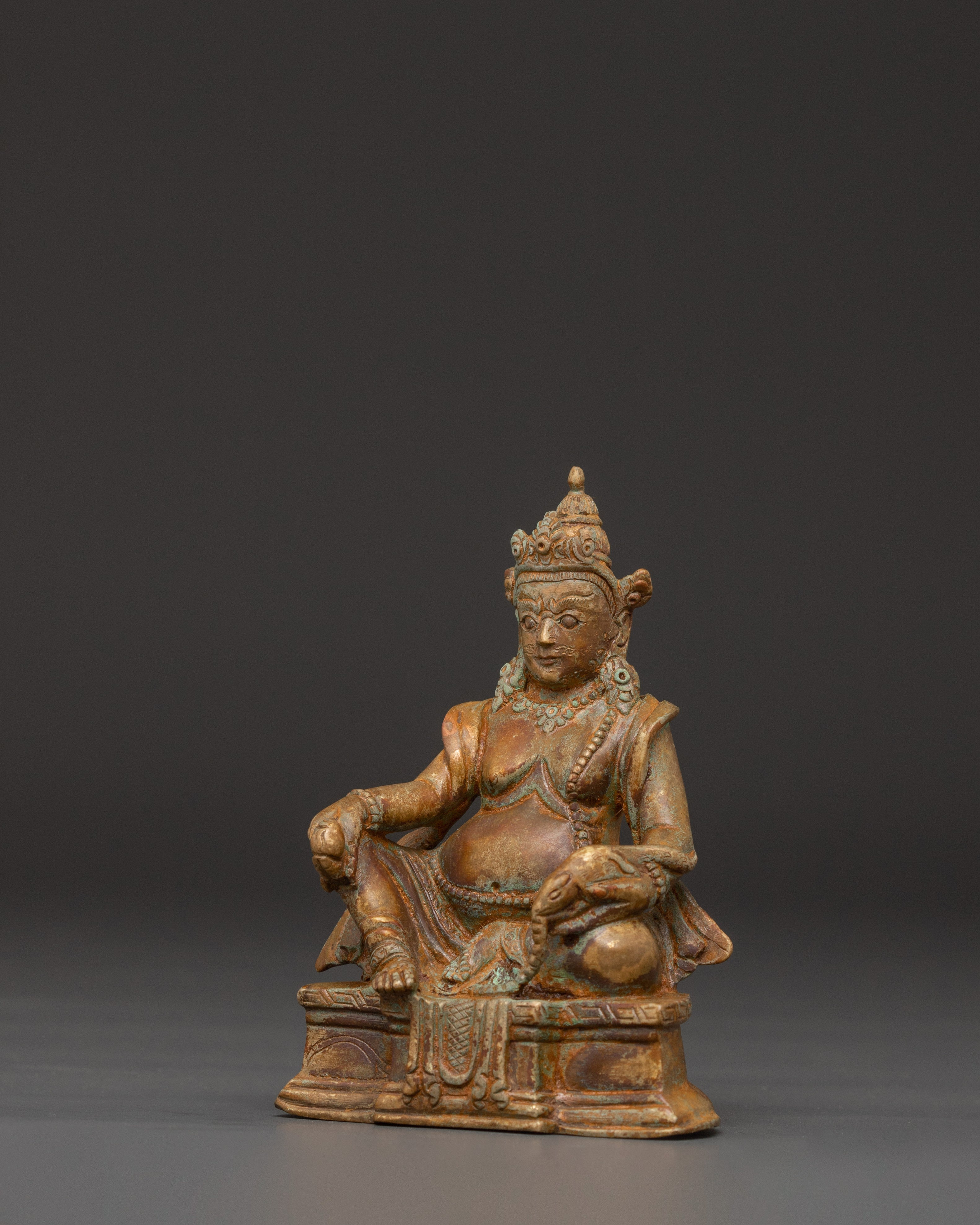 Dzambala Wealth Deity Copper Statue | Traditional Tibetan Deity of Abundance