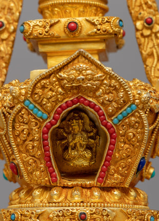 Machine-Made Namgyalma Stupa Statue | Traditional Buddhist Symbol for Meditation and Blessings