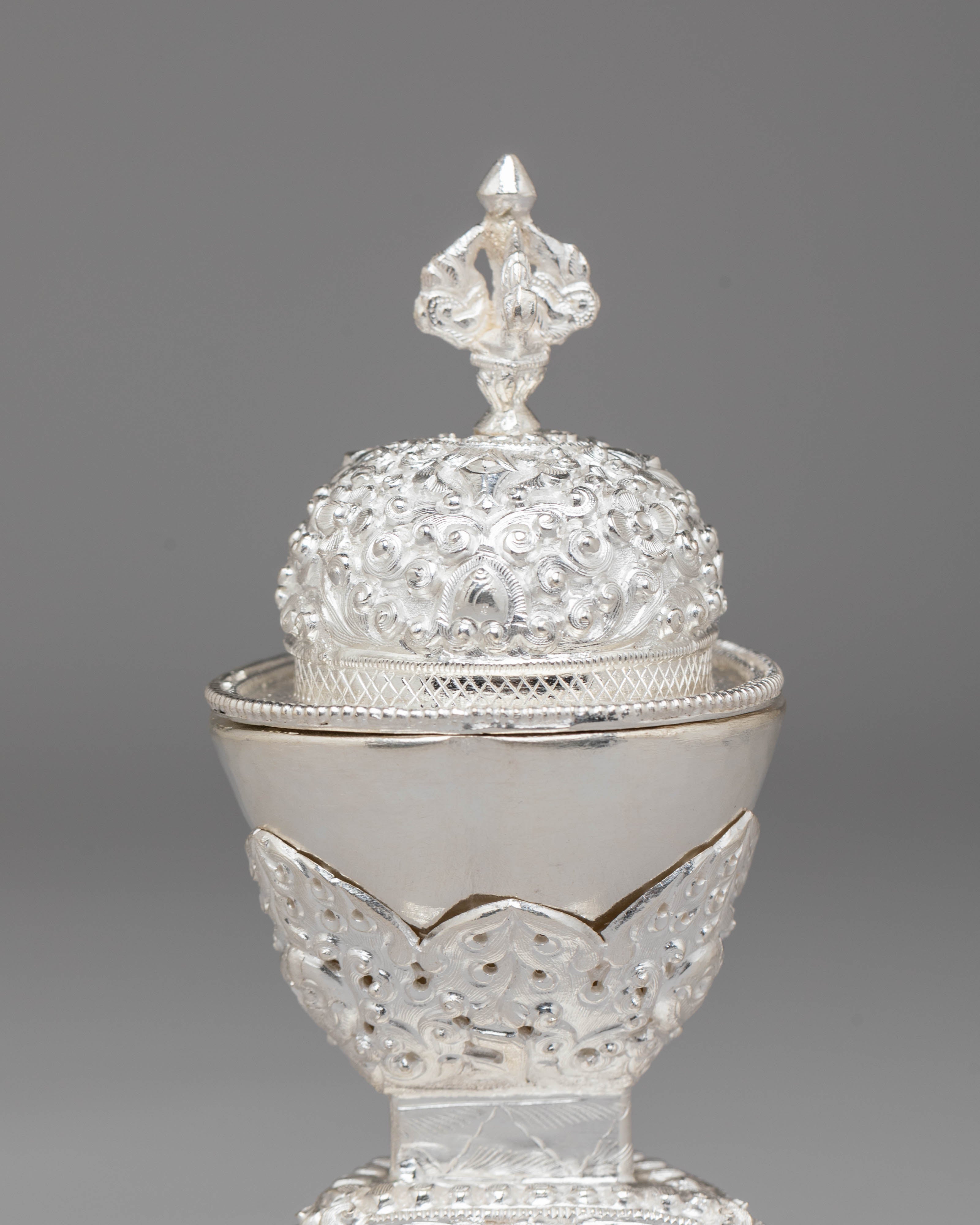 Silver Kapala for Buddhist Rituals | Sacred Offering Vessel