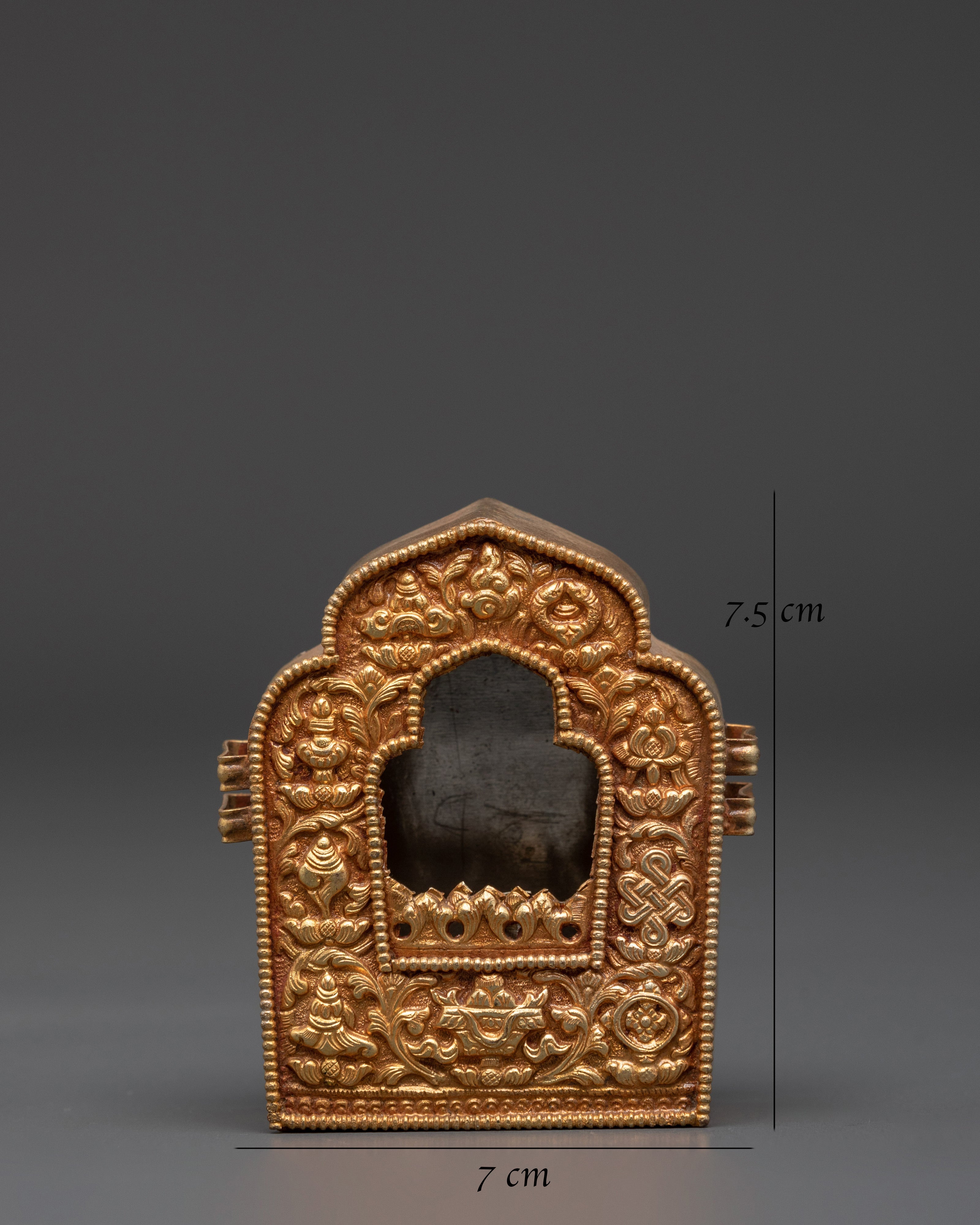 Handmade Spiritual Tibetan Ghau Box | Copper Gold Plated Ritual Box