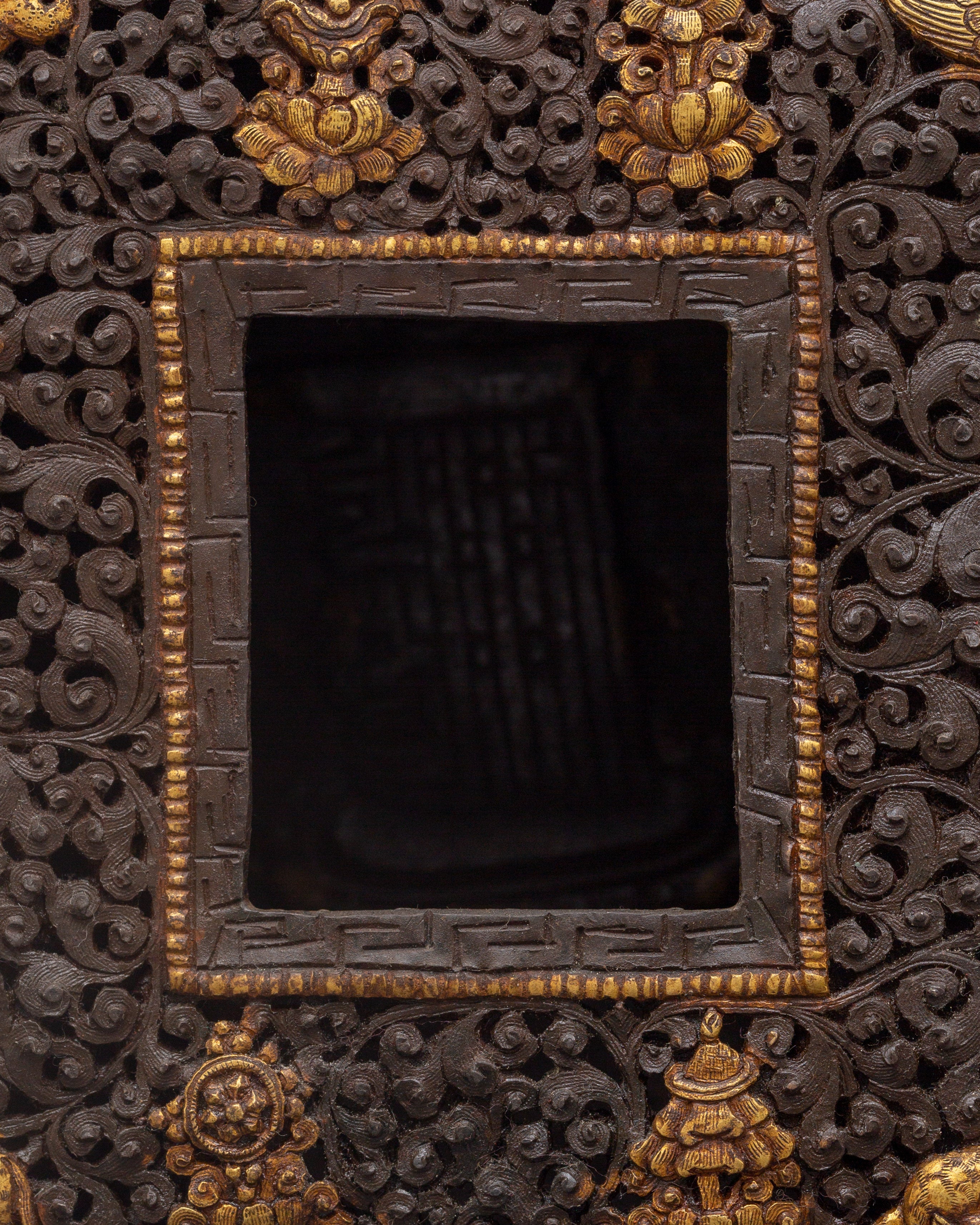 Gold-Plated Prayer Box | Tibetan Ghau Box