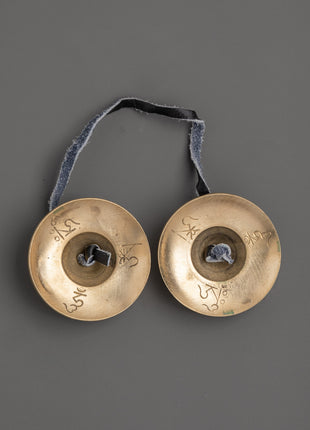 Tibetan Meditation Cymbals | Brass Ritual Bells for Meditation &amp; Healing