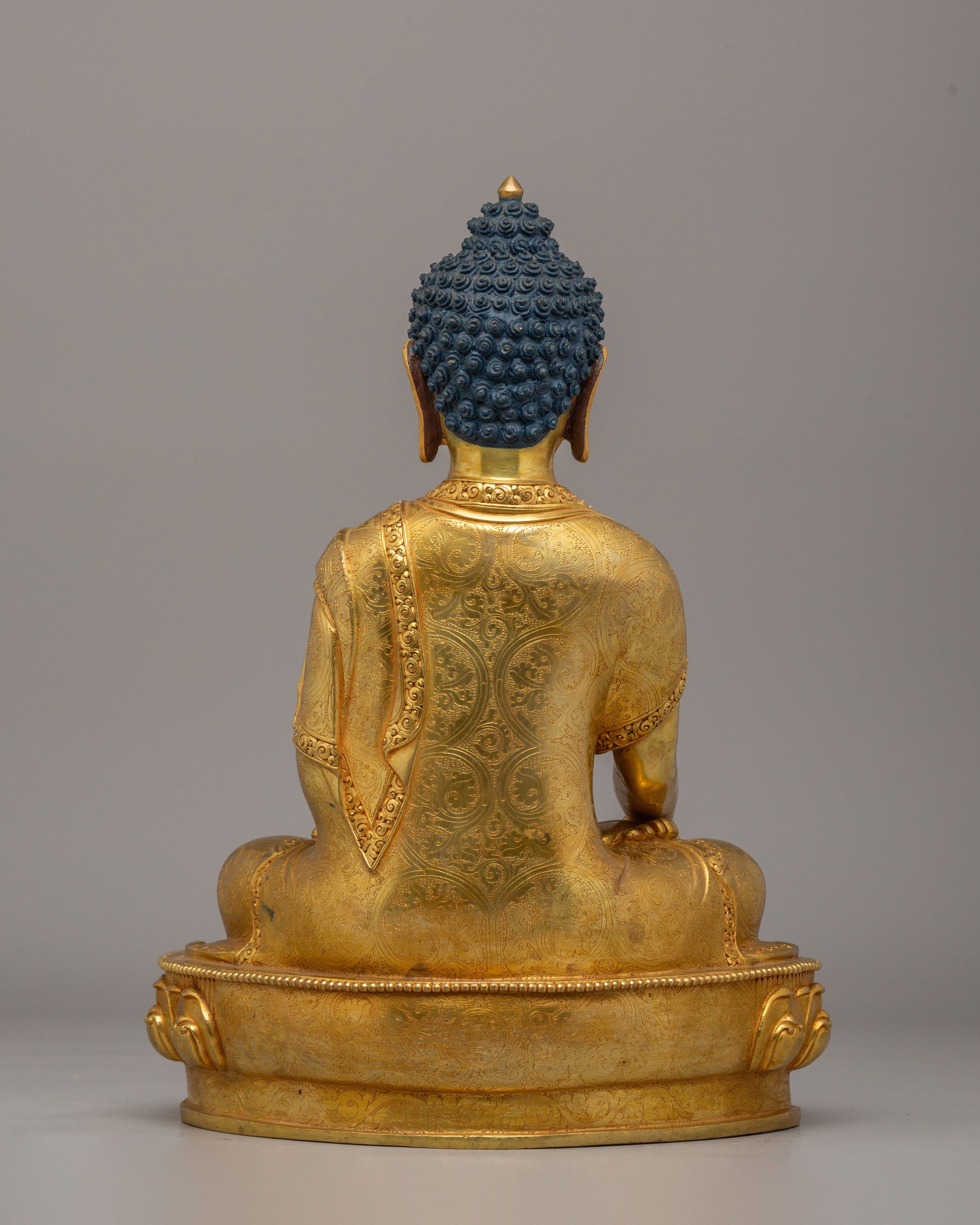 Divine Shakyamuni Buddha Altar Statue | Traditional Tibetan Artwork