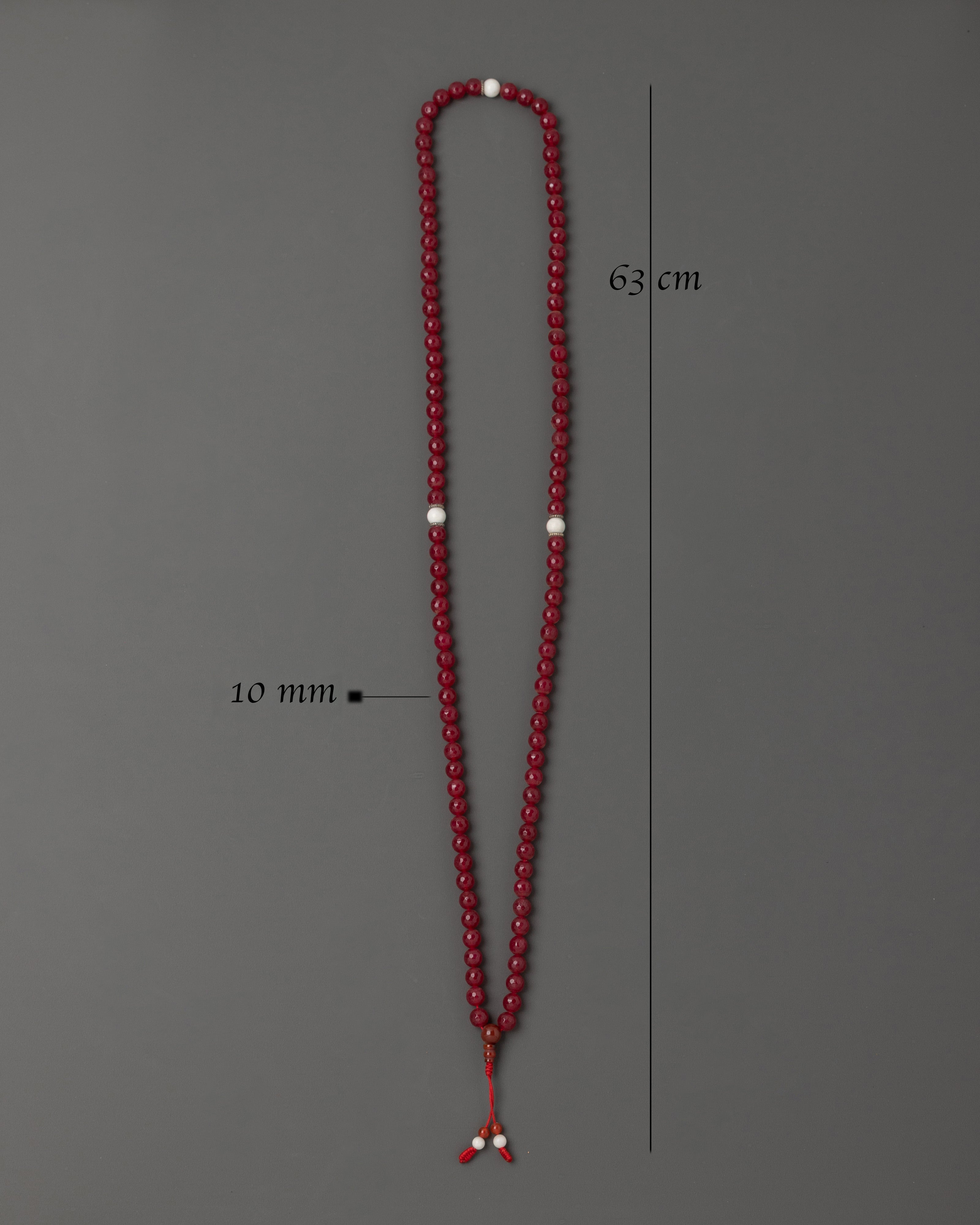Mala with Artificial Ruby Stone | Meditation Necklace for Wisdom