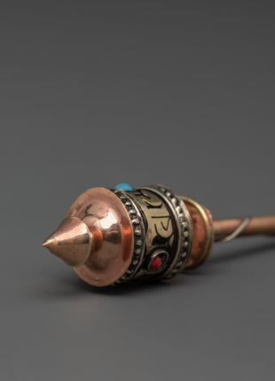 Prayer Wheel Buddhist Mantra Spinner | Mindfulness & Spiritual Focus Buddhist Tool