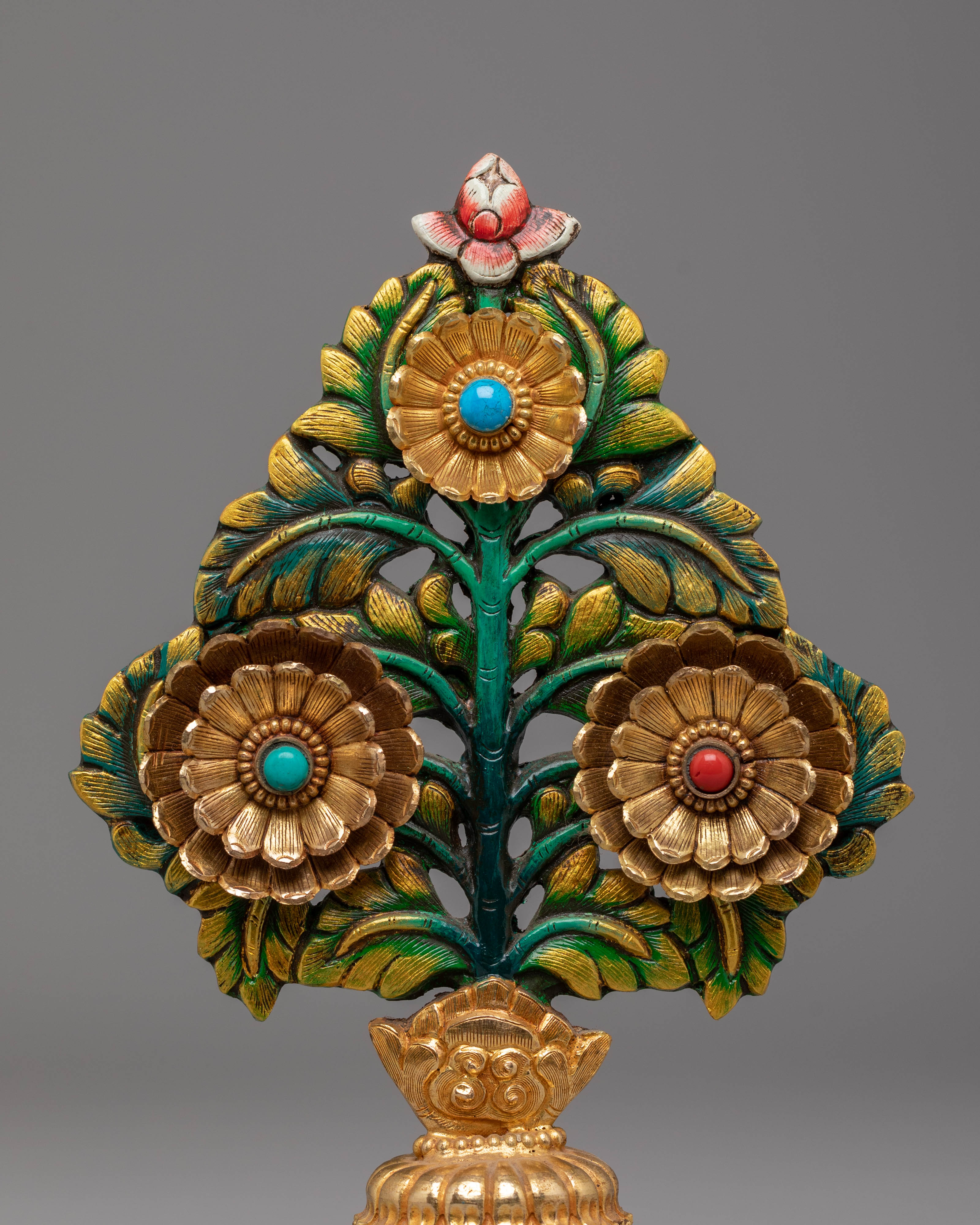 Spiritual Tibetan Torma Set | Sacred Buddhist Offering with Floral Ornament