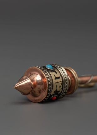 Traditional Buddhist Prayer Wheel | Sacred Mantras Engraved