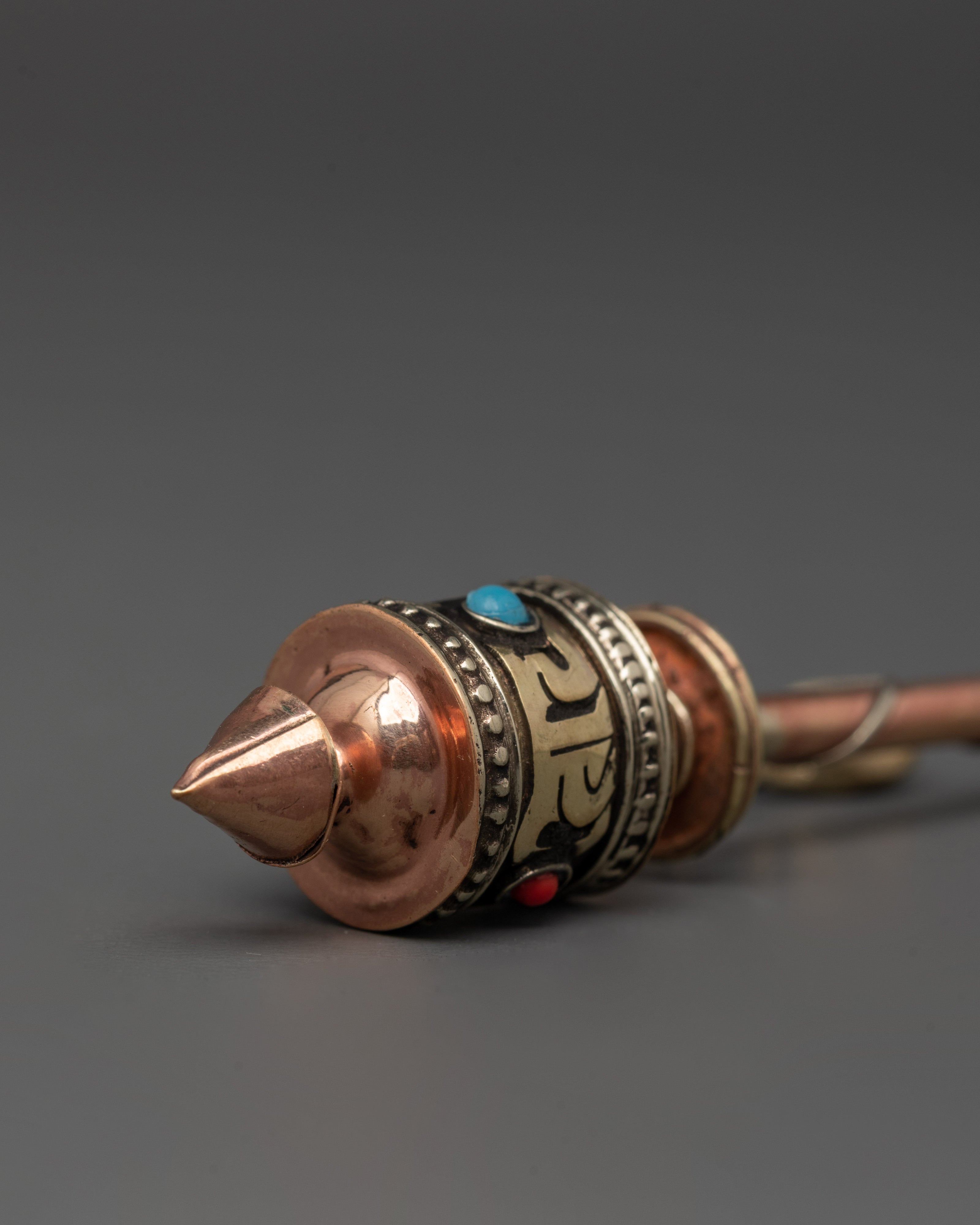 Traditional Buddhist Prayer Wheel | Sacred Mantras Engraved