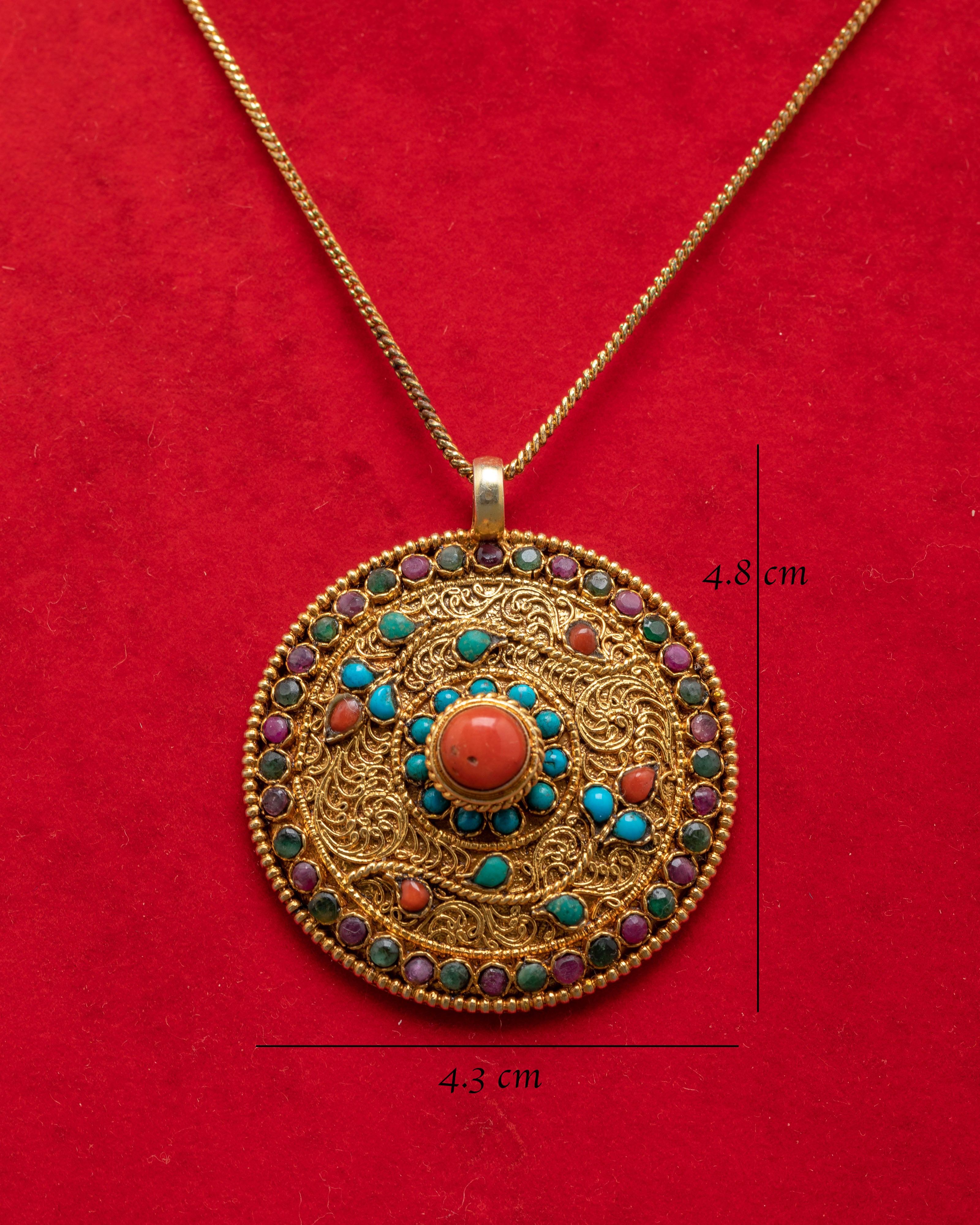 Tibetan Ruby Locket | Panna Emerald Locket