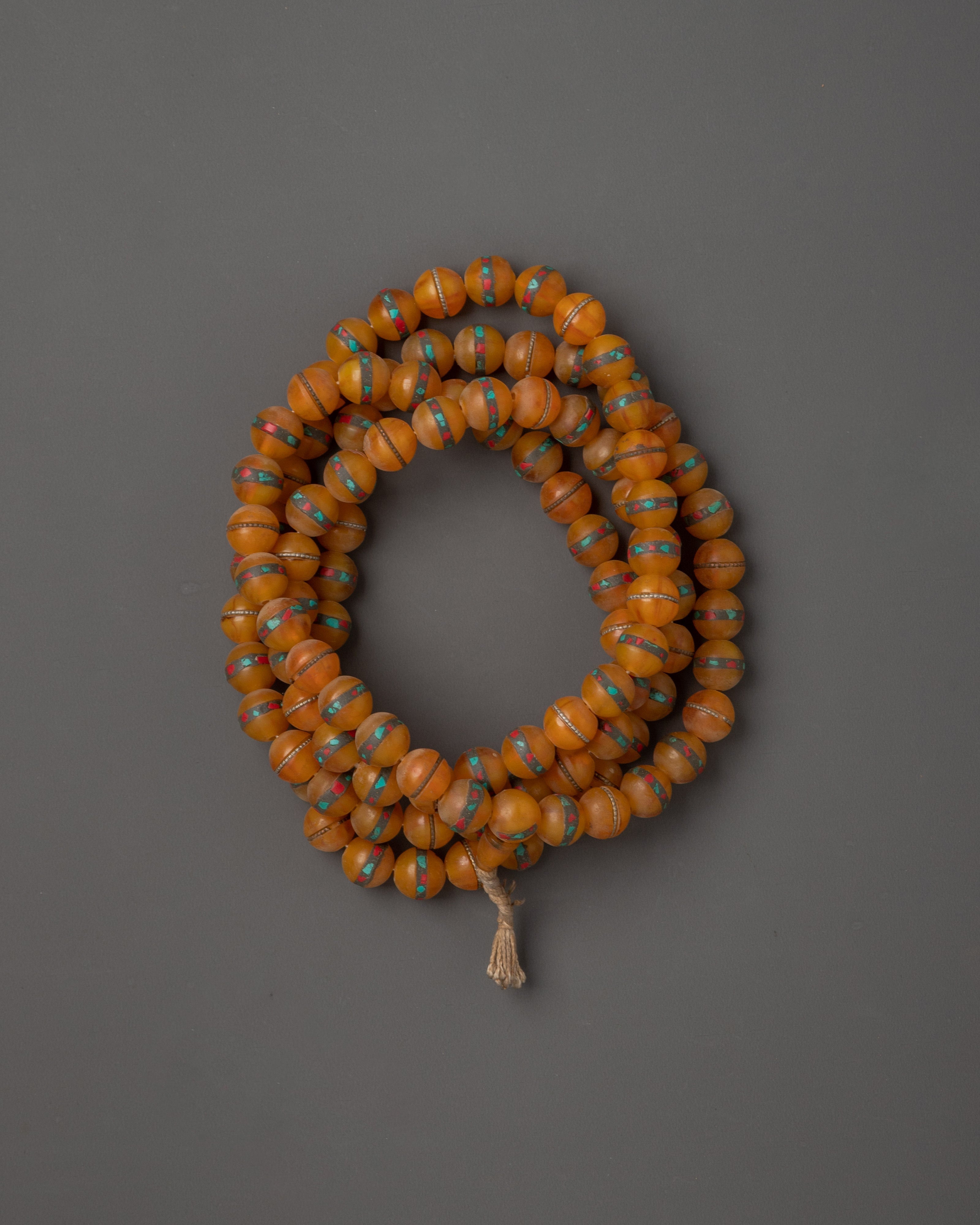 Amber Mala Necklace | 108 Beads Meditation Prayer Beads
