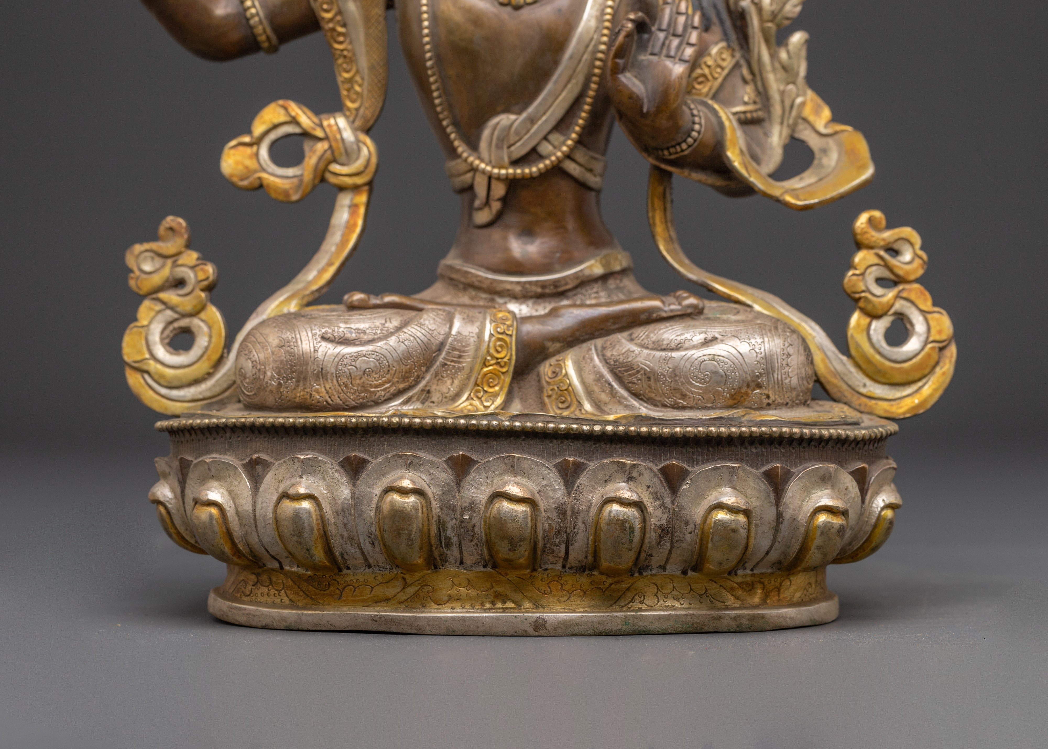 Handcrafted Tibetan Manjushri Statue | Wisdom Deity Sculpture for Home Altar