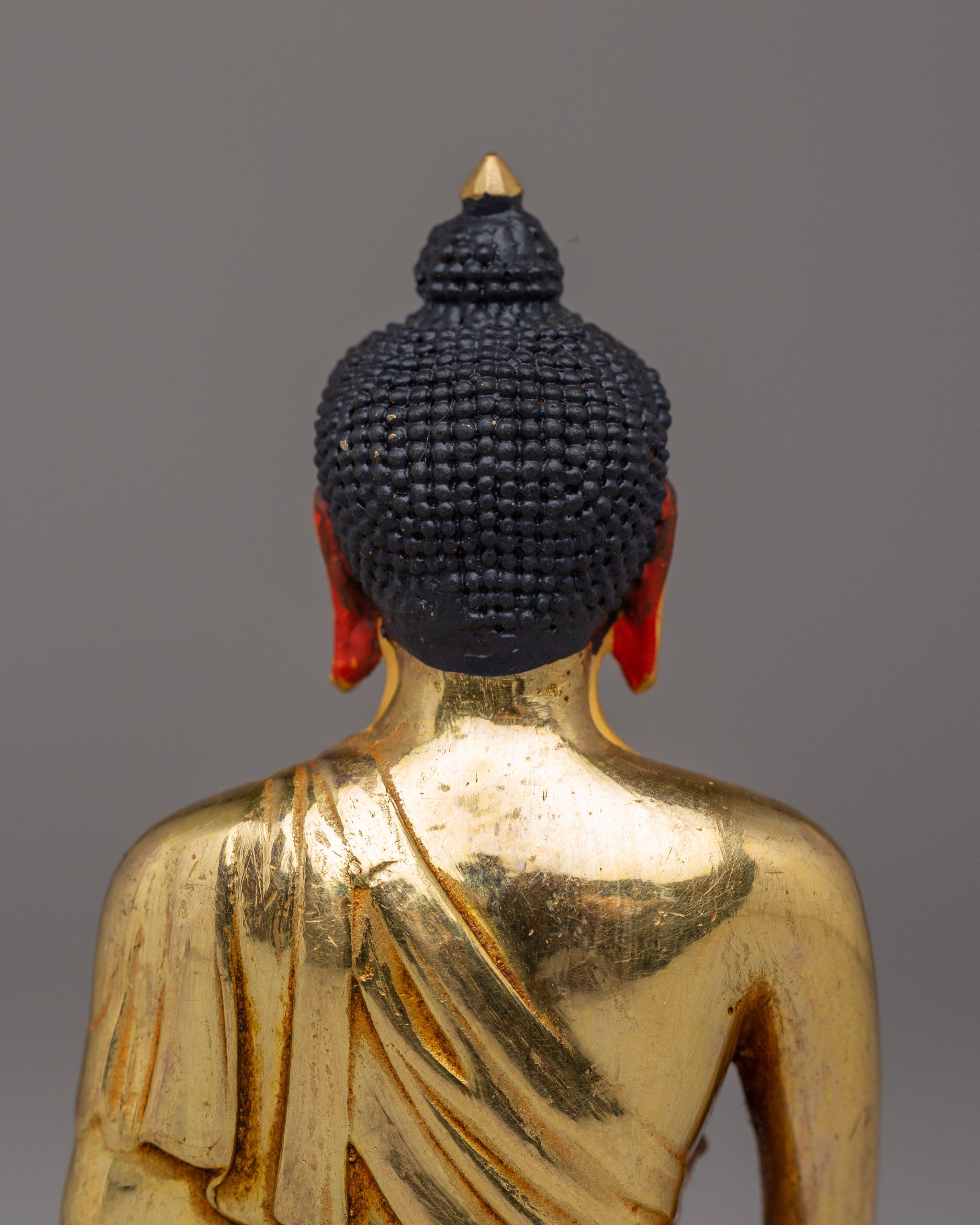 Shakyamuni Buddha Sculpture of Knowledge and Wisdom in 24K Gold Plating