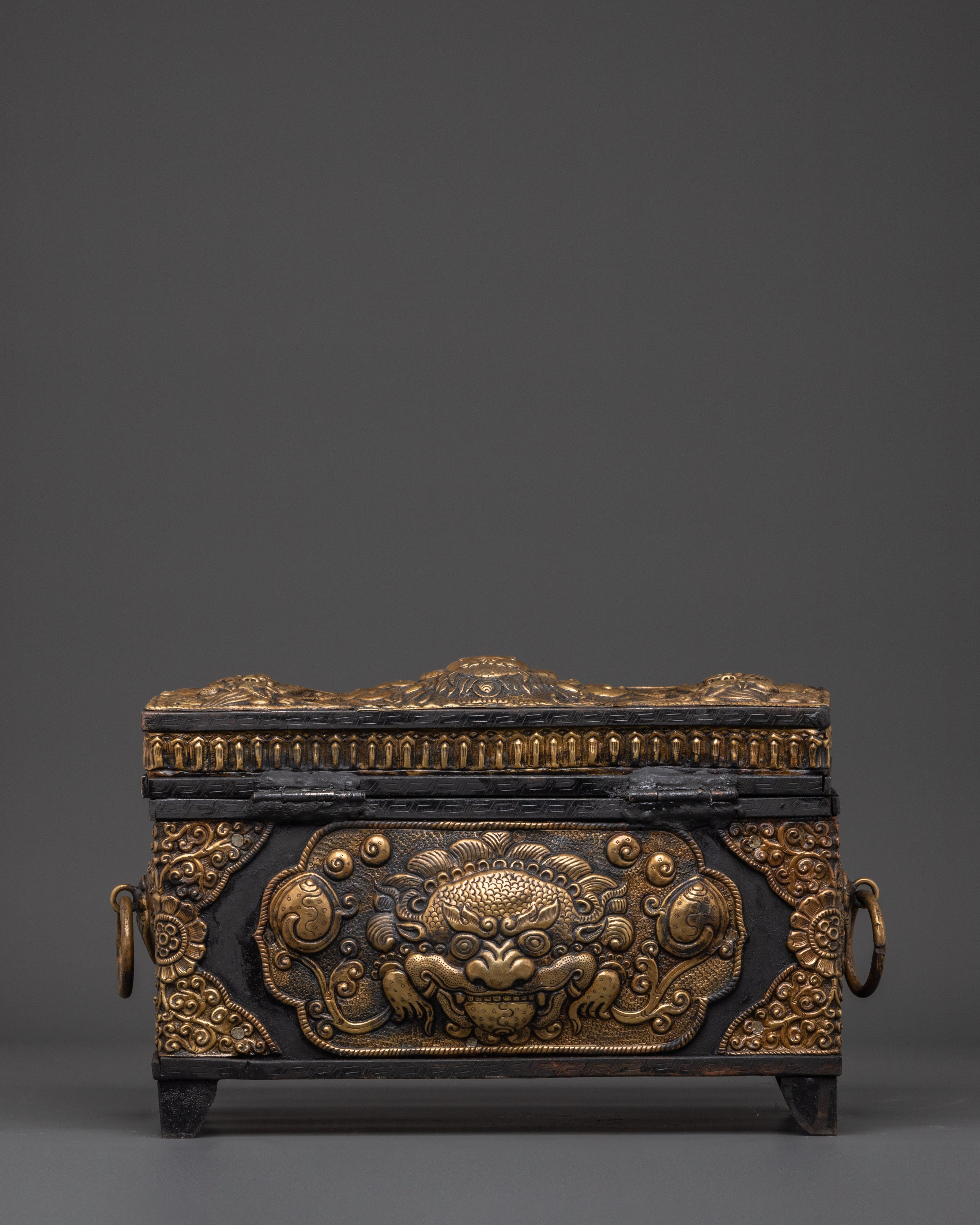 Treasure Chest Decor |  Chest with Elephant Carvings